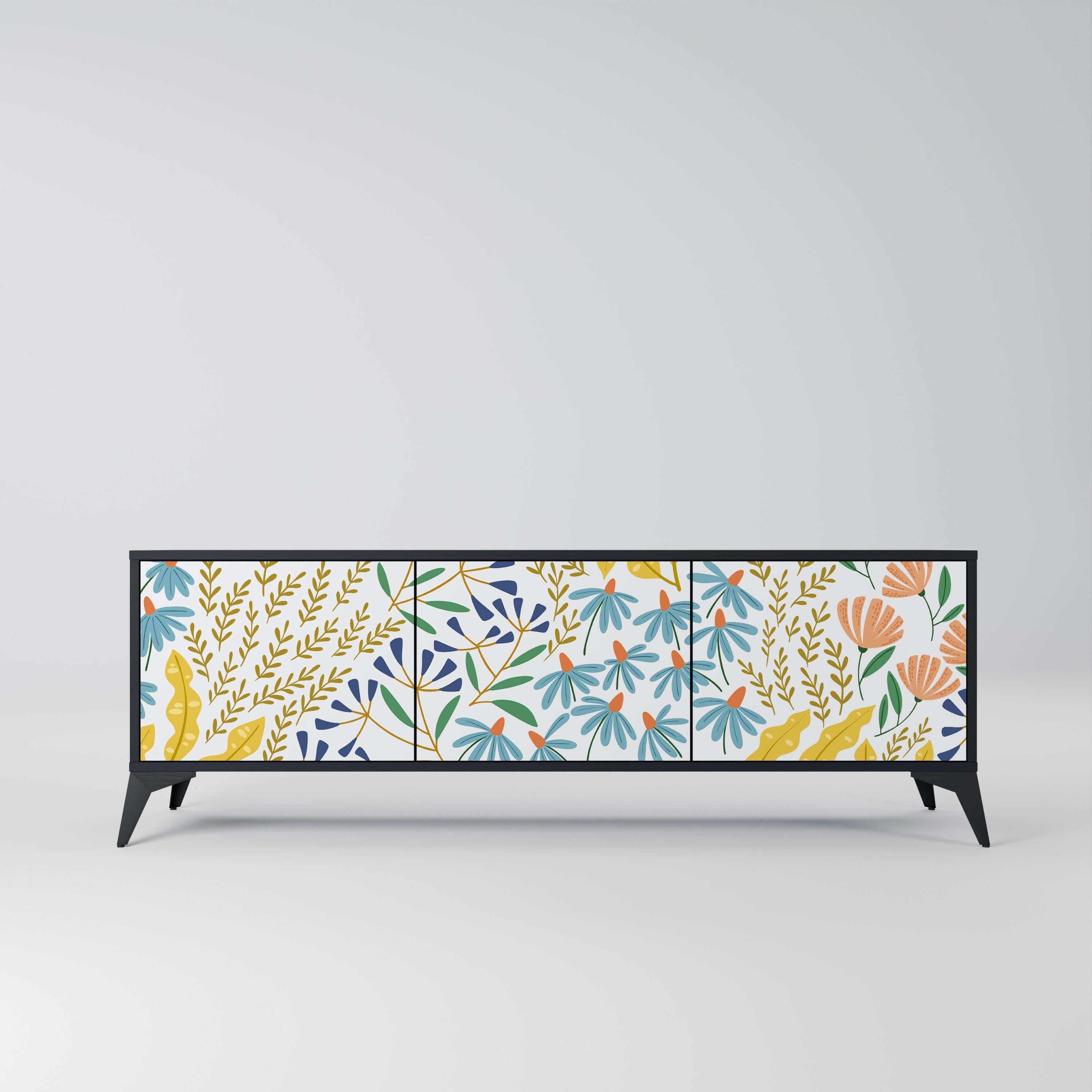 Meuble TV 3 portes HELLO SPRING finition noire