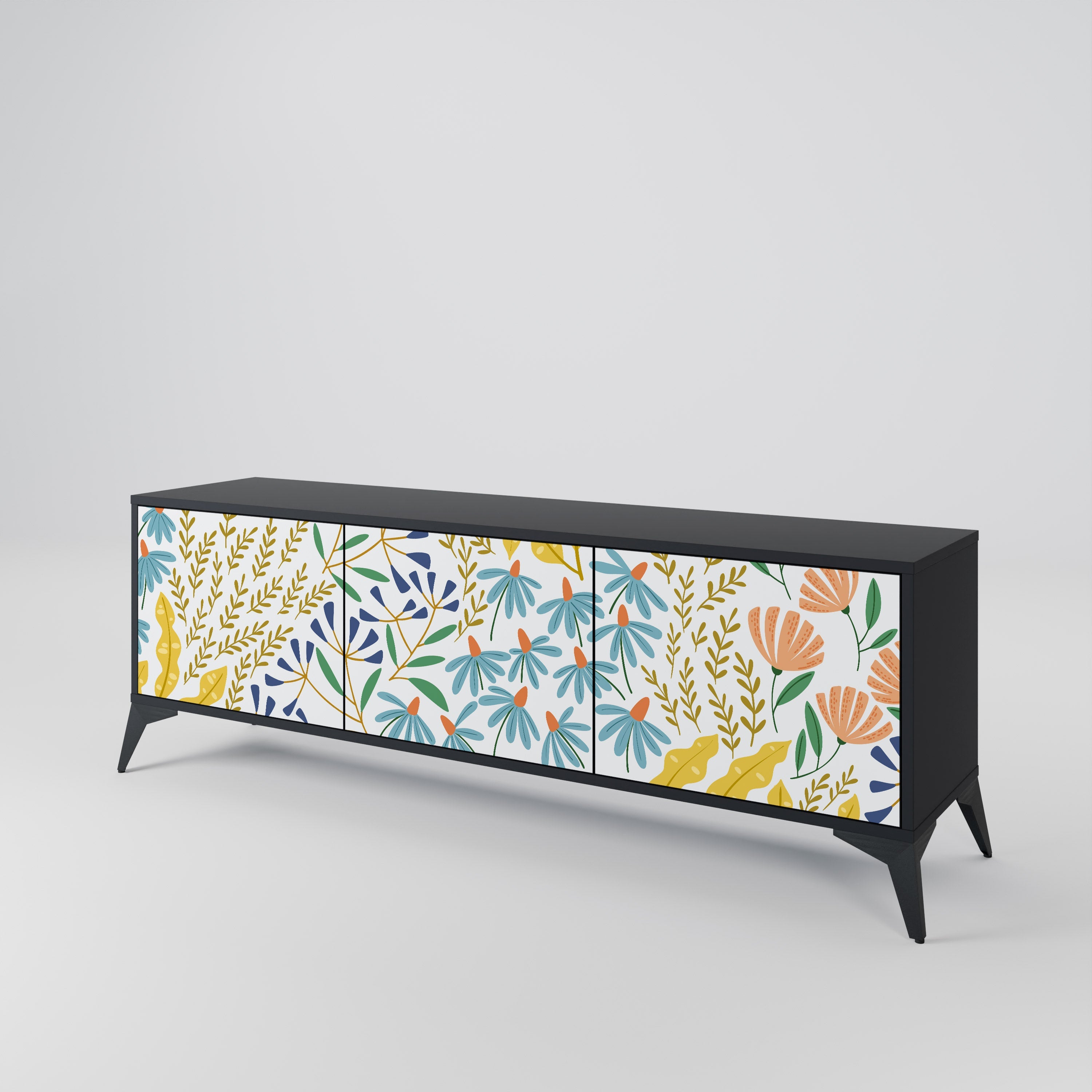 Meuble TV 3 portes HELLO SPRING finition noire