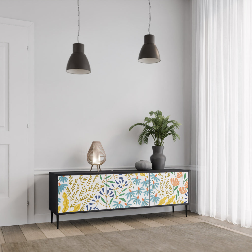 Meuble TV 3 portes HELLO SPRING finition noire