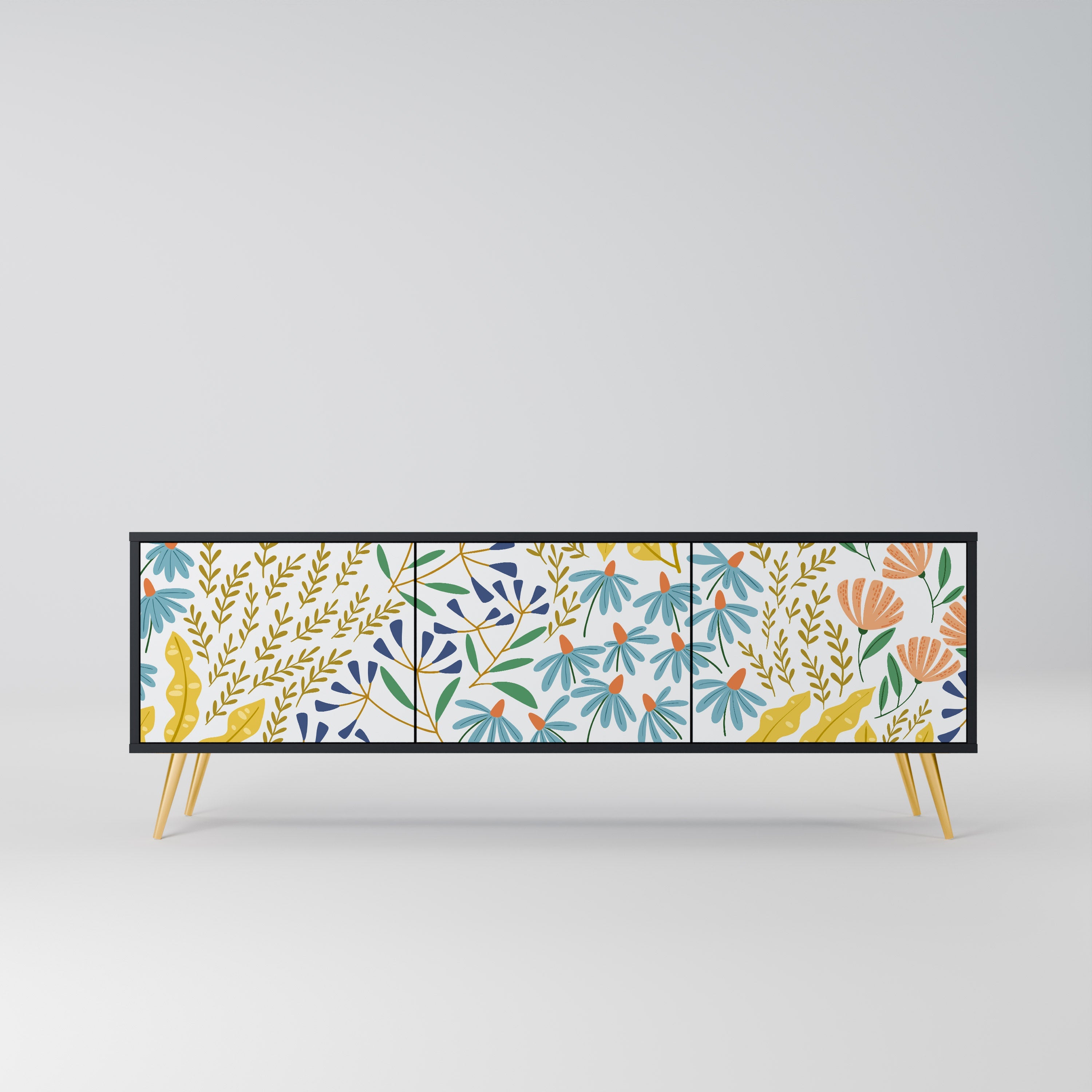 Meuble TV 3 portes HELLO SPRING finition noire