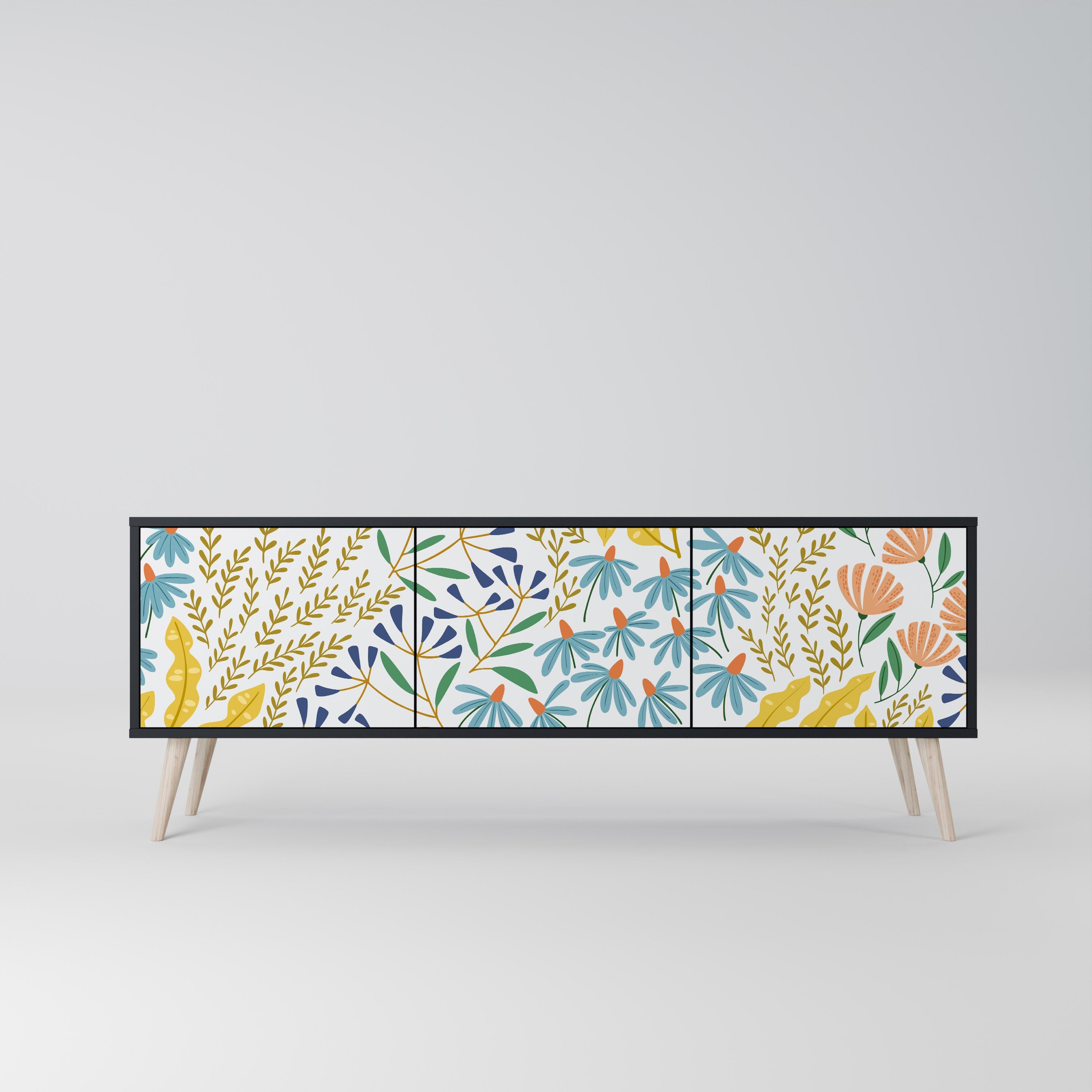 Meuble TV 3 portes HELLO SPRING finition noire