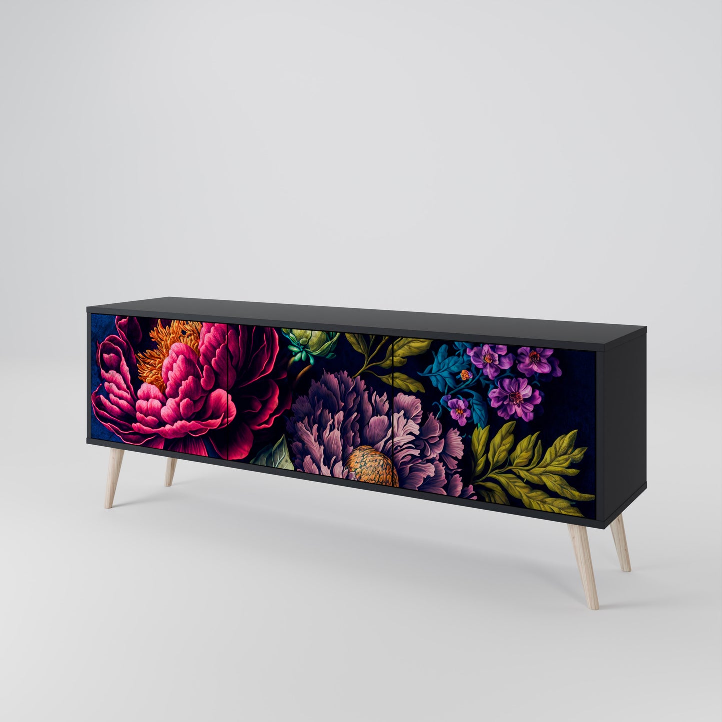 BLOOMING ELEGANCE 3-Door TV Cabinet