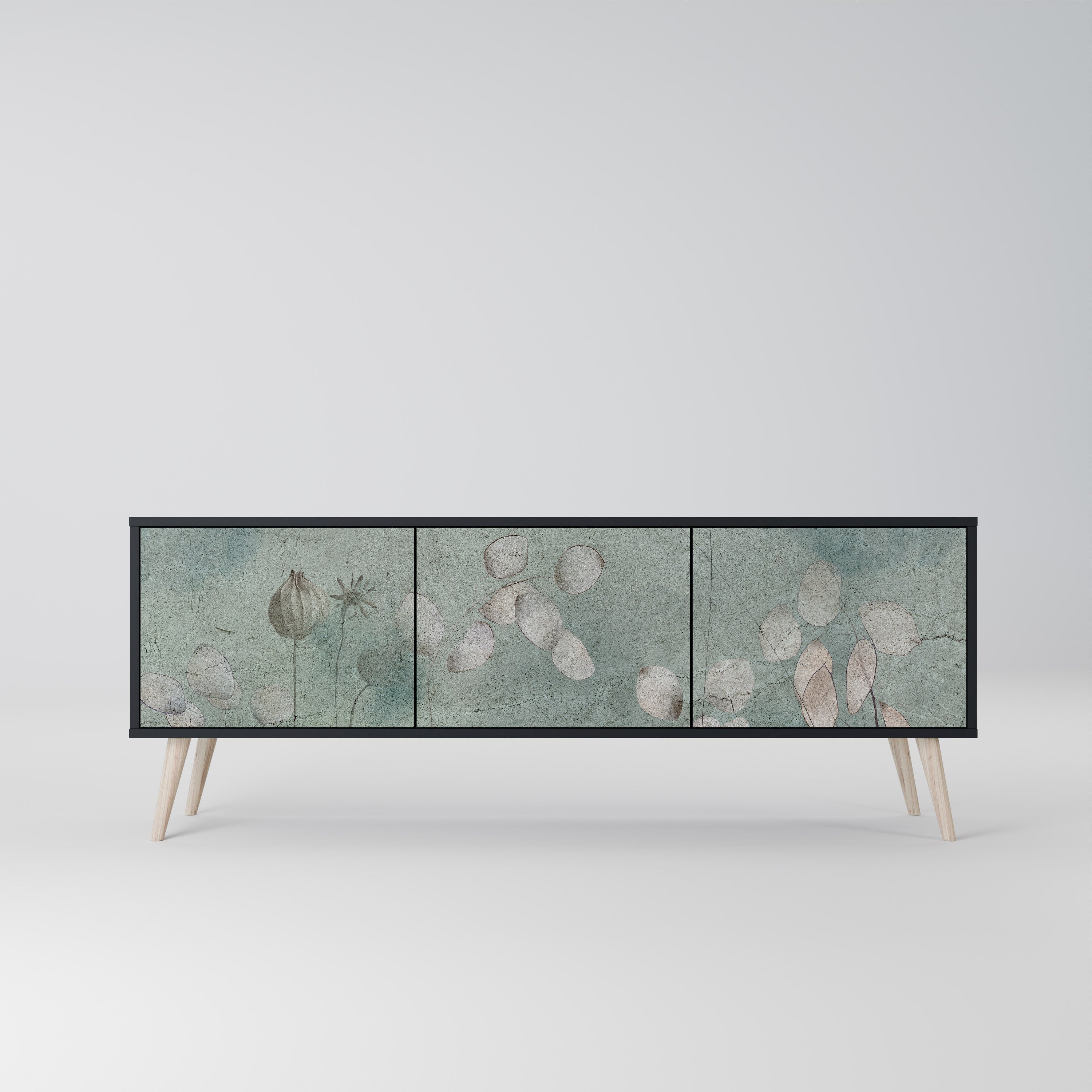 Meuble TV 3 portes NIGHT LADY finition noire