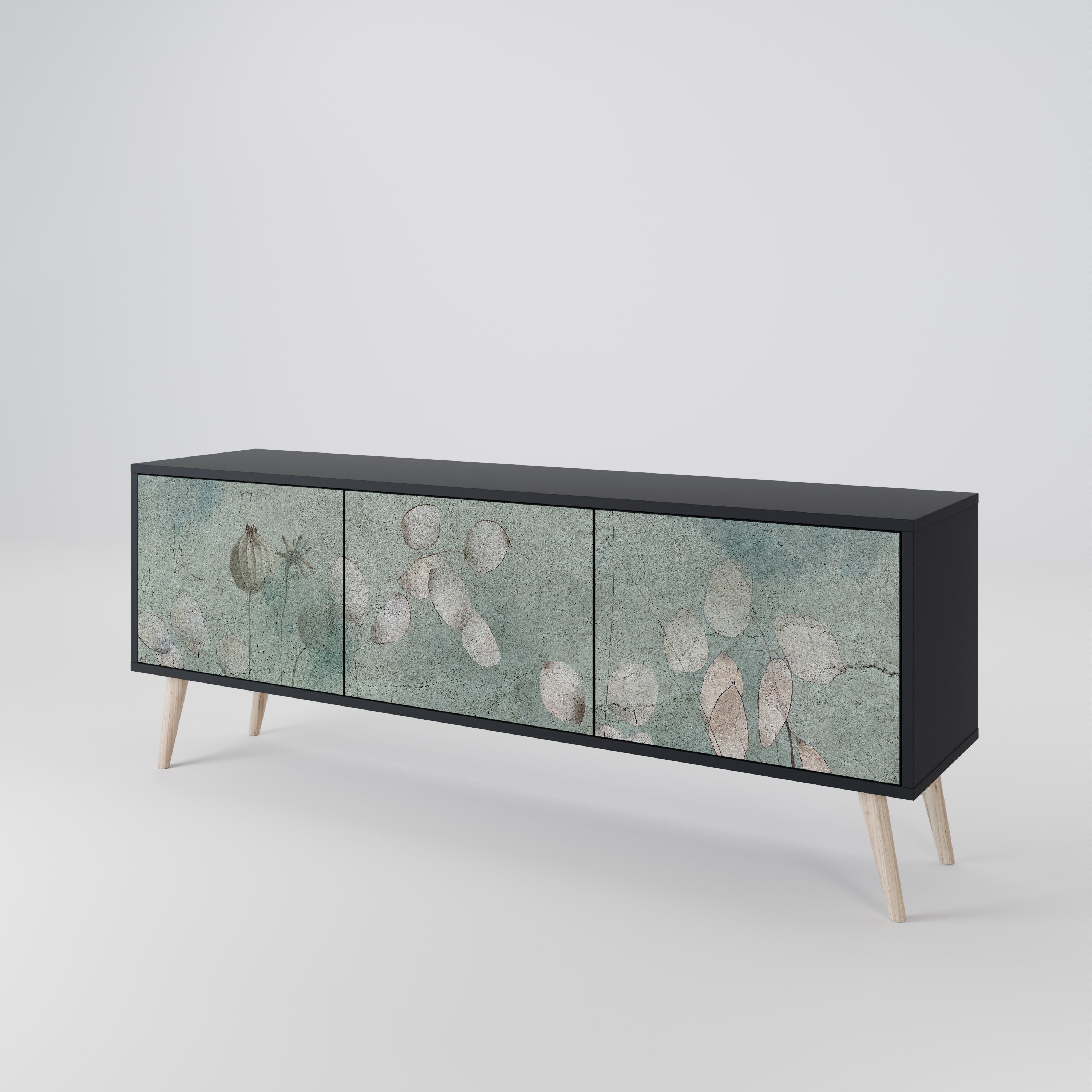 Meuble TV 3 portes NIGHT LADY finition noire