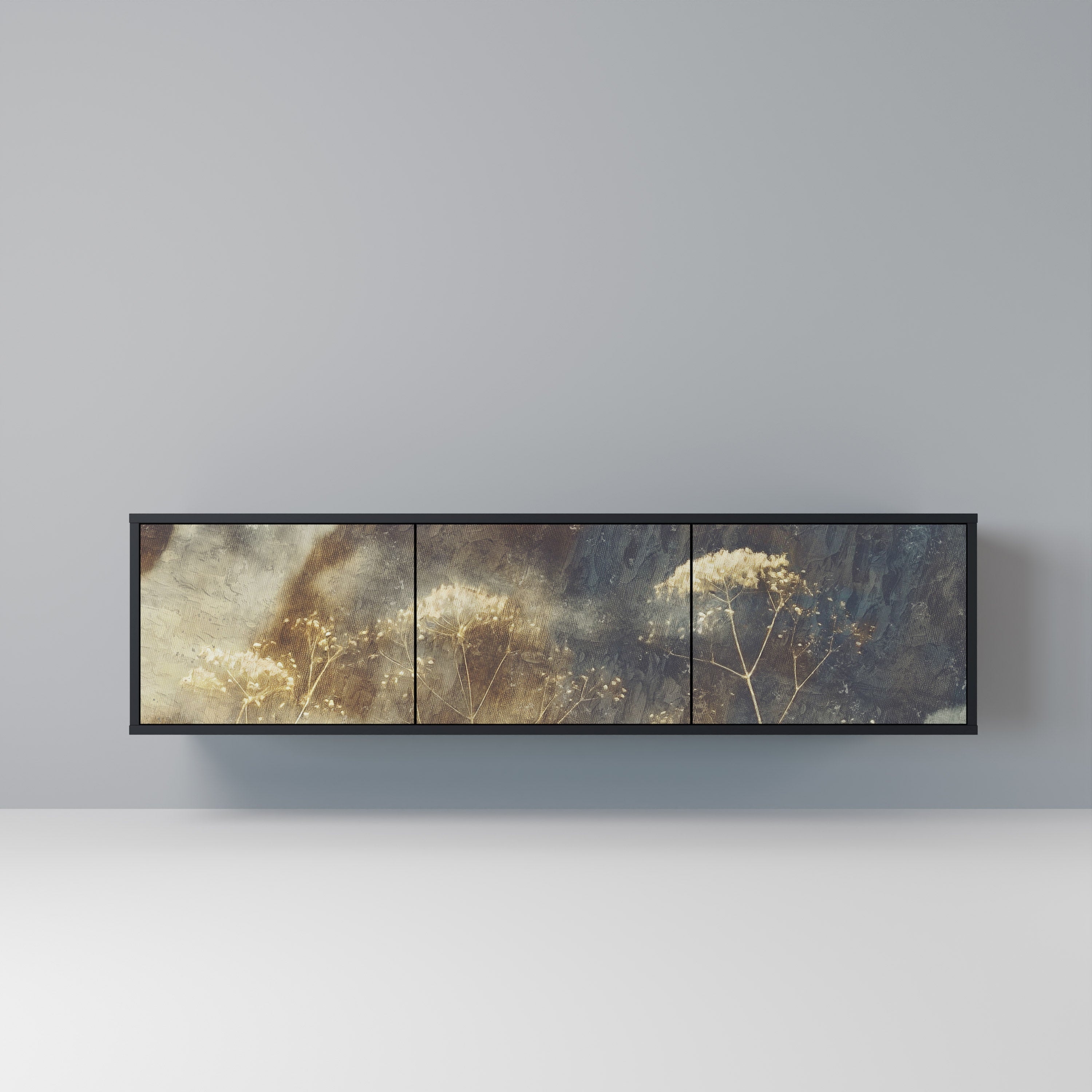 Meuble TV 3 portes GENTLE POWER finition noire