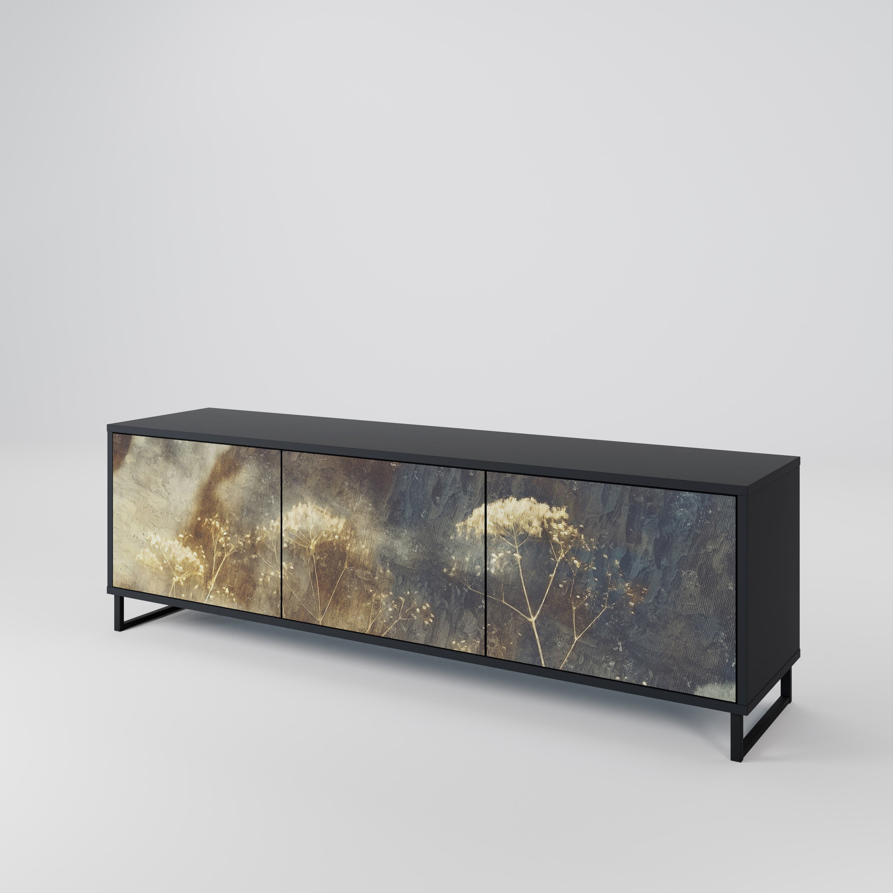 Meuble TV 3 portes GENTLE POWER finition noire