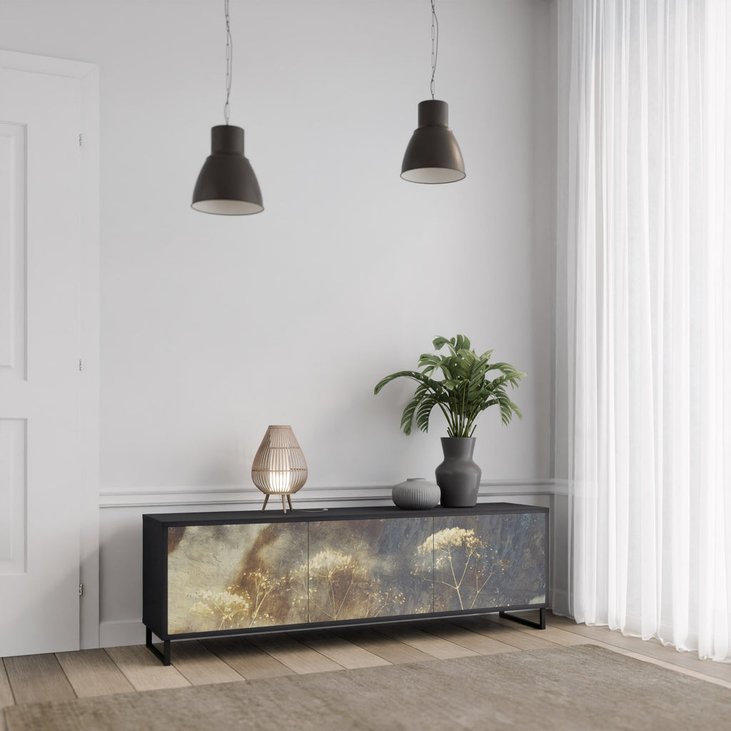 Meuble TV 3 portes GENTLE POWER finition noire