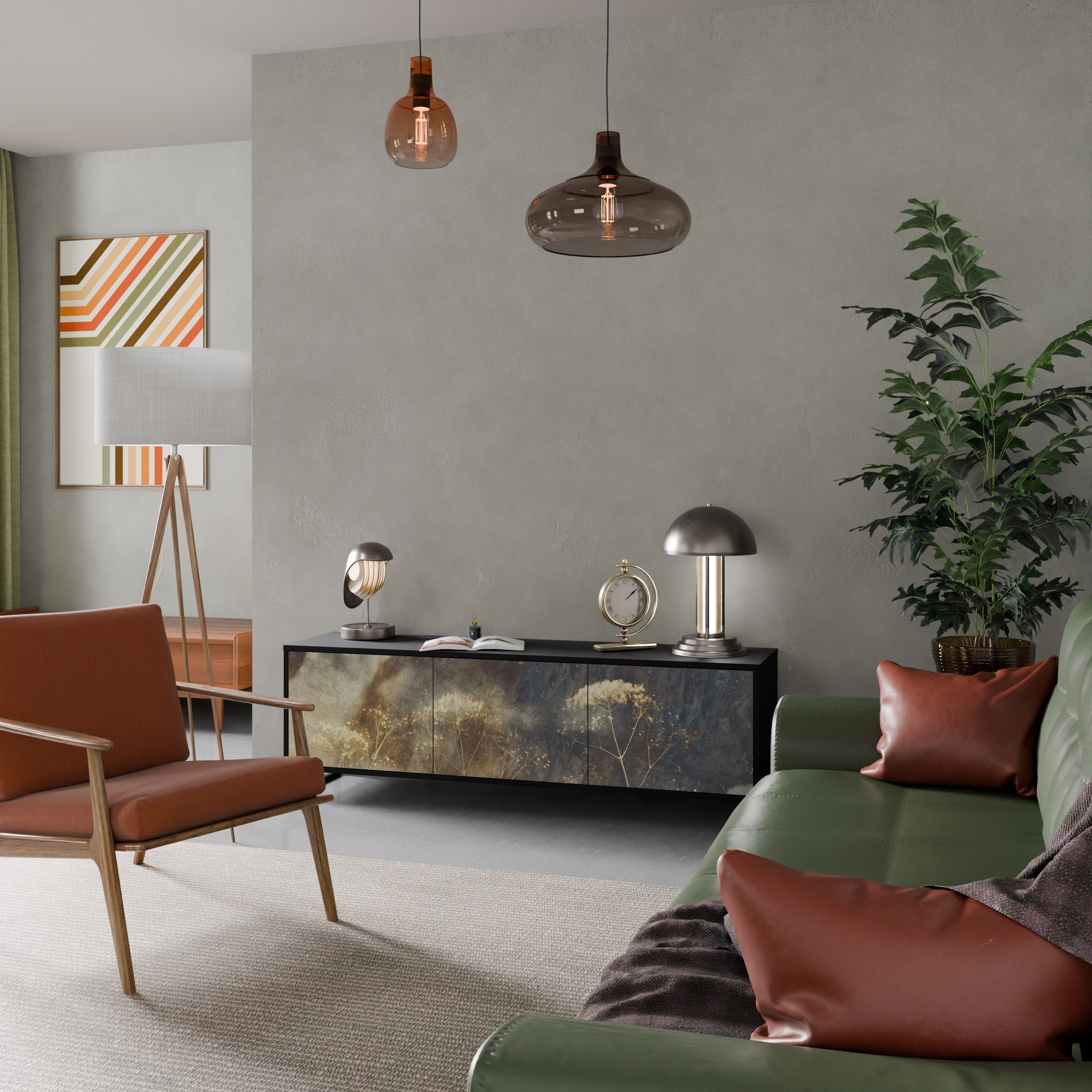 Meuble TV 3 portes GENTLE POWER finition noire