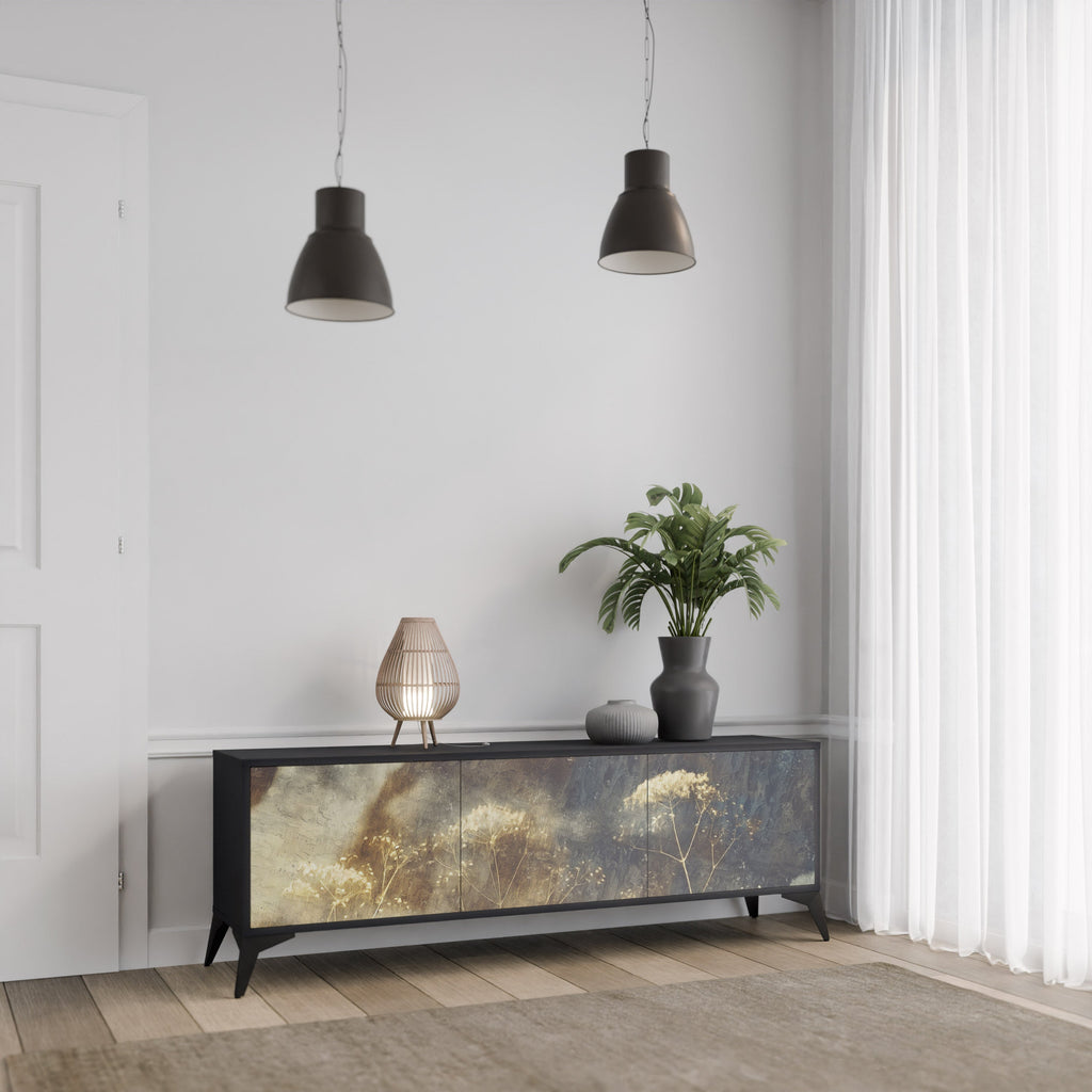 Meuble TV 3 portes GENTLE POWER finition noire