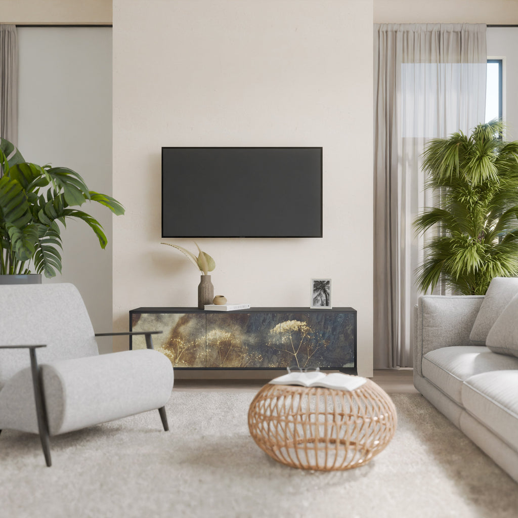 Meuble TV 3 portes GENTLE POWER finition noire