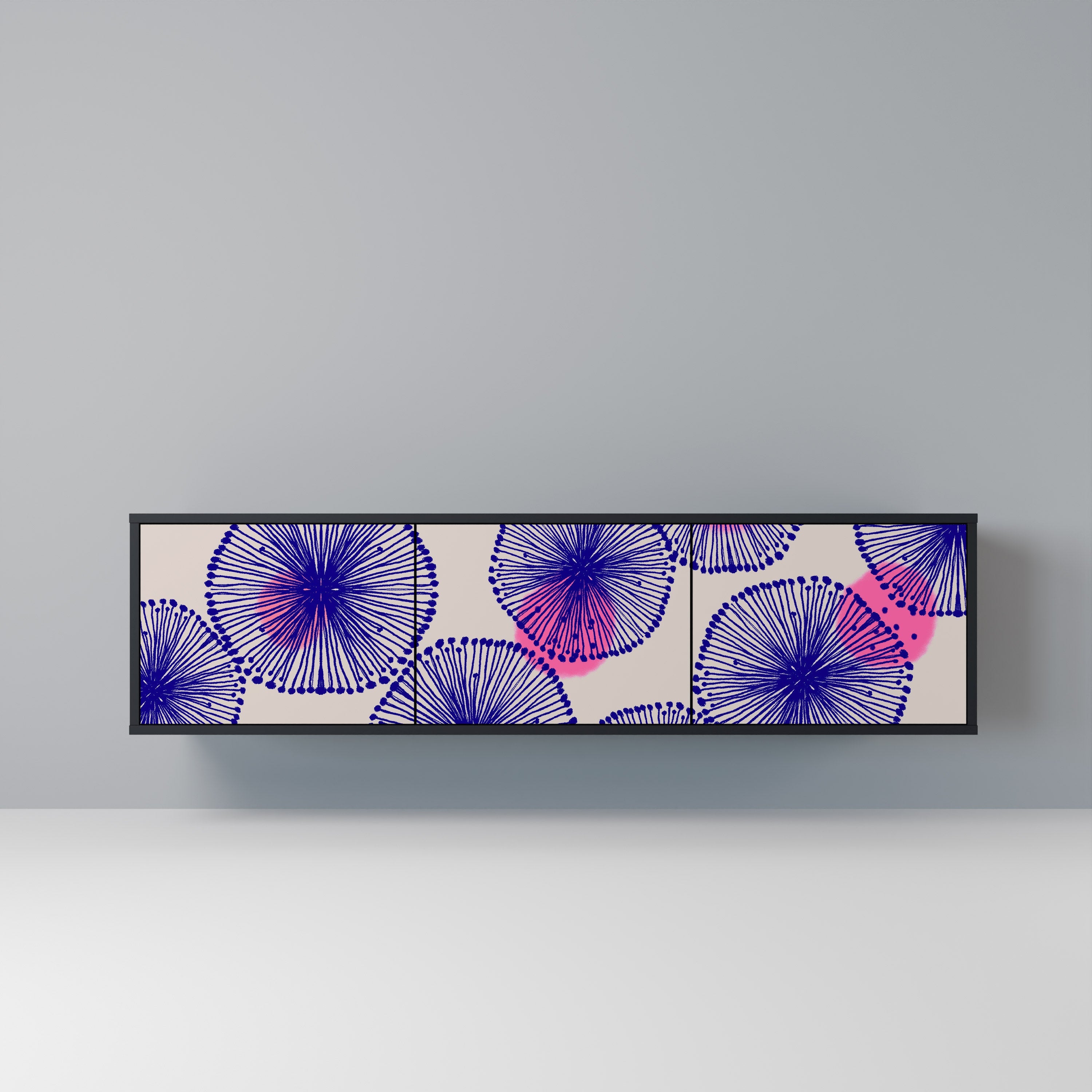 Meuble TV 3 portes MAGIC NATURE finition noire