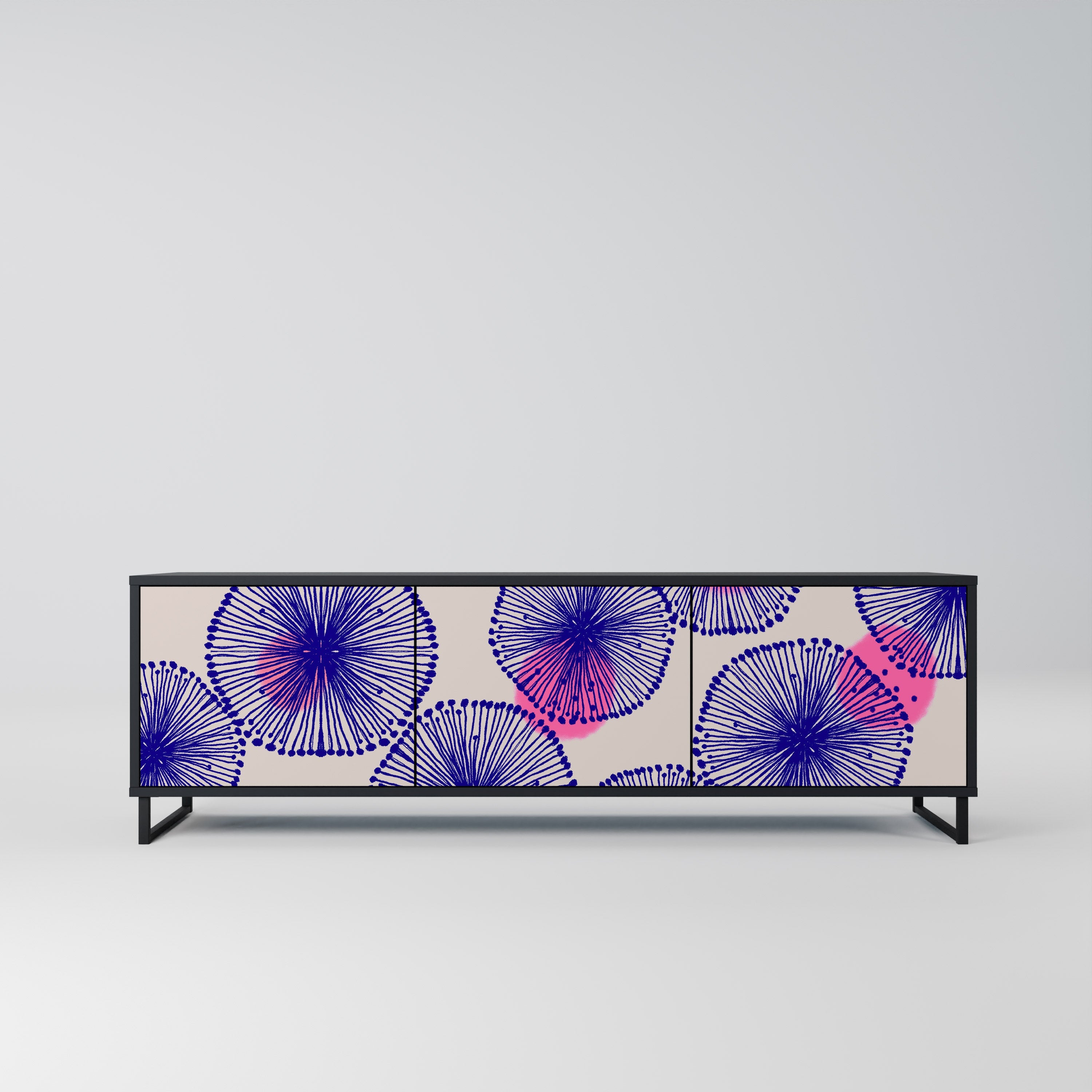 Meuble TV 3 portes MAGIC NATURE finition noire