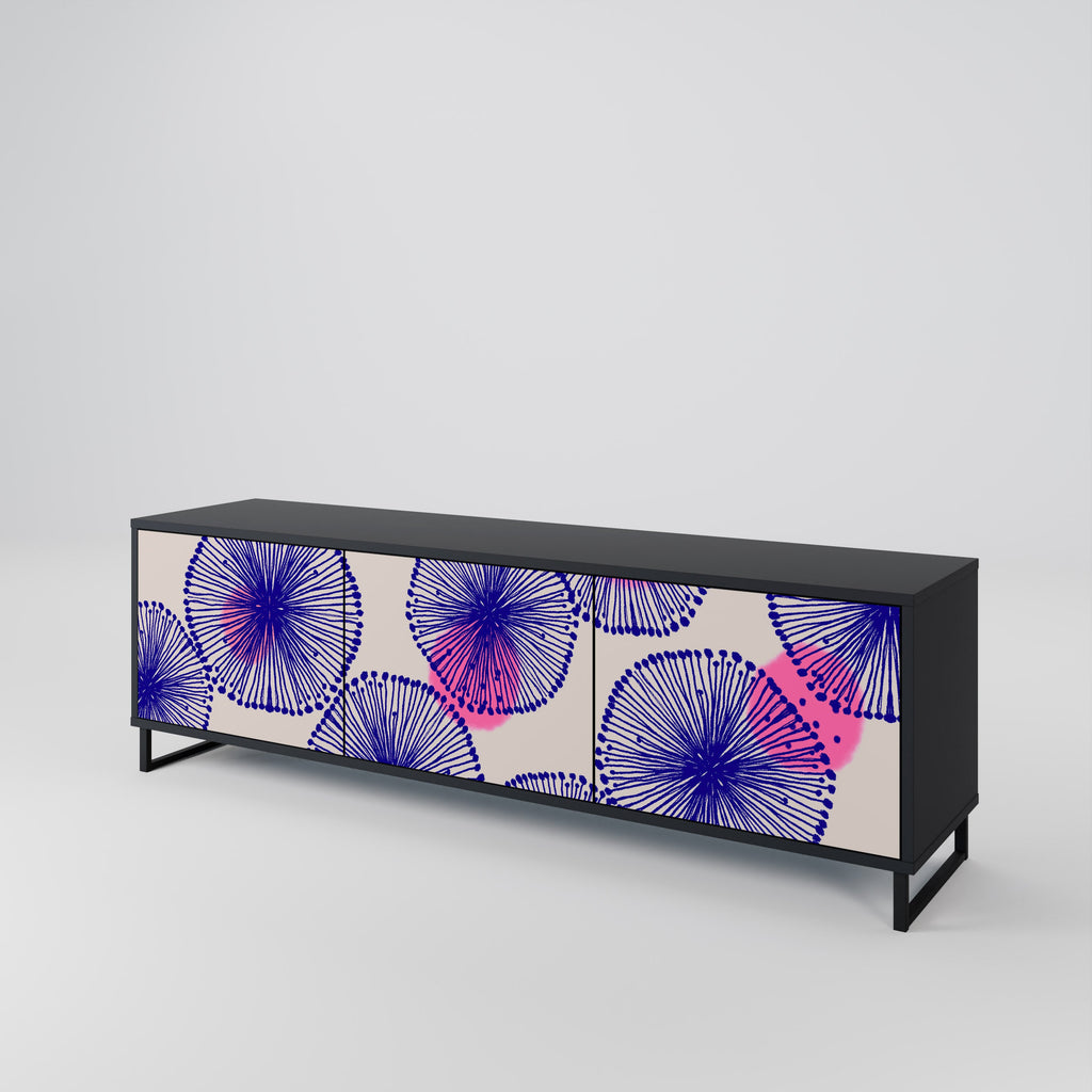 Meuble TV 3 portes MAGIC NATURE finition noire