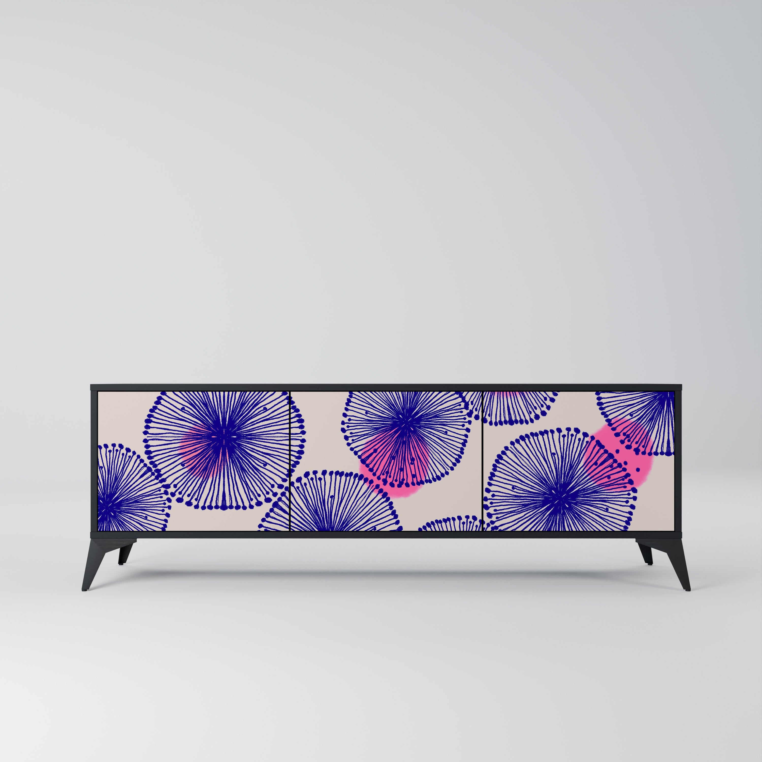 Meuble TV 3 portes MAGIC NATURE finition noire