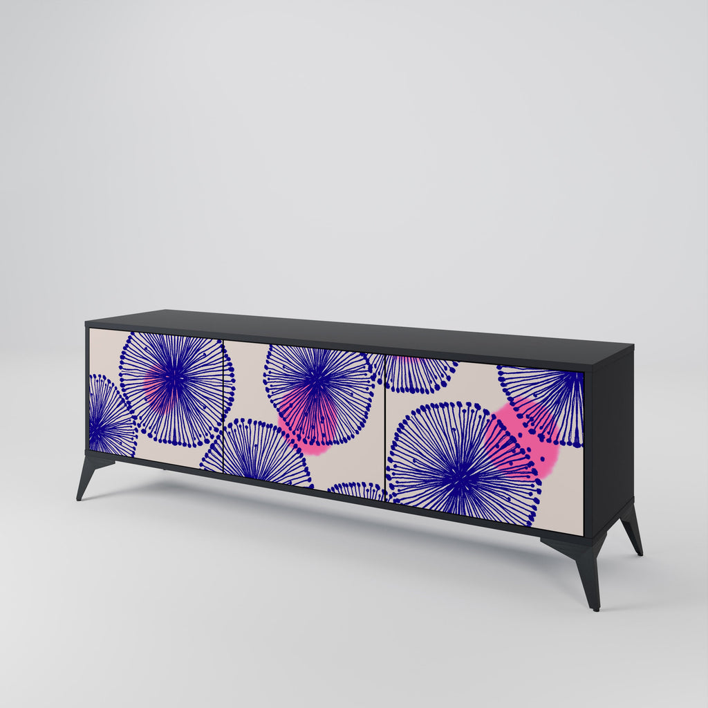 Meuble TV 3 portes MAGIC NATURE finition noire