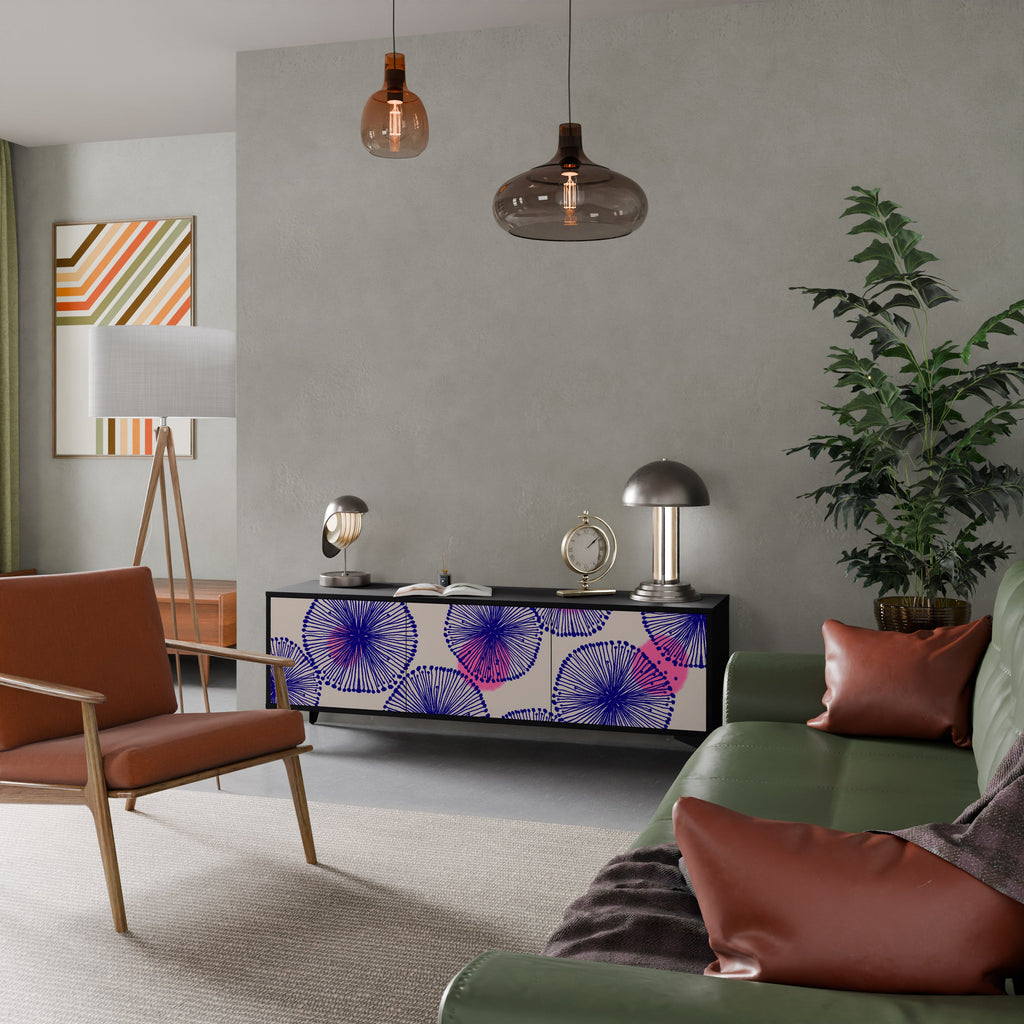 Meuble TV 3 portes MAGIC NATURE finition noire