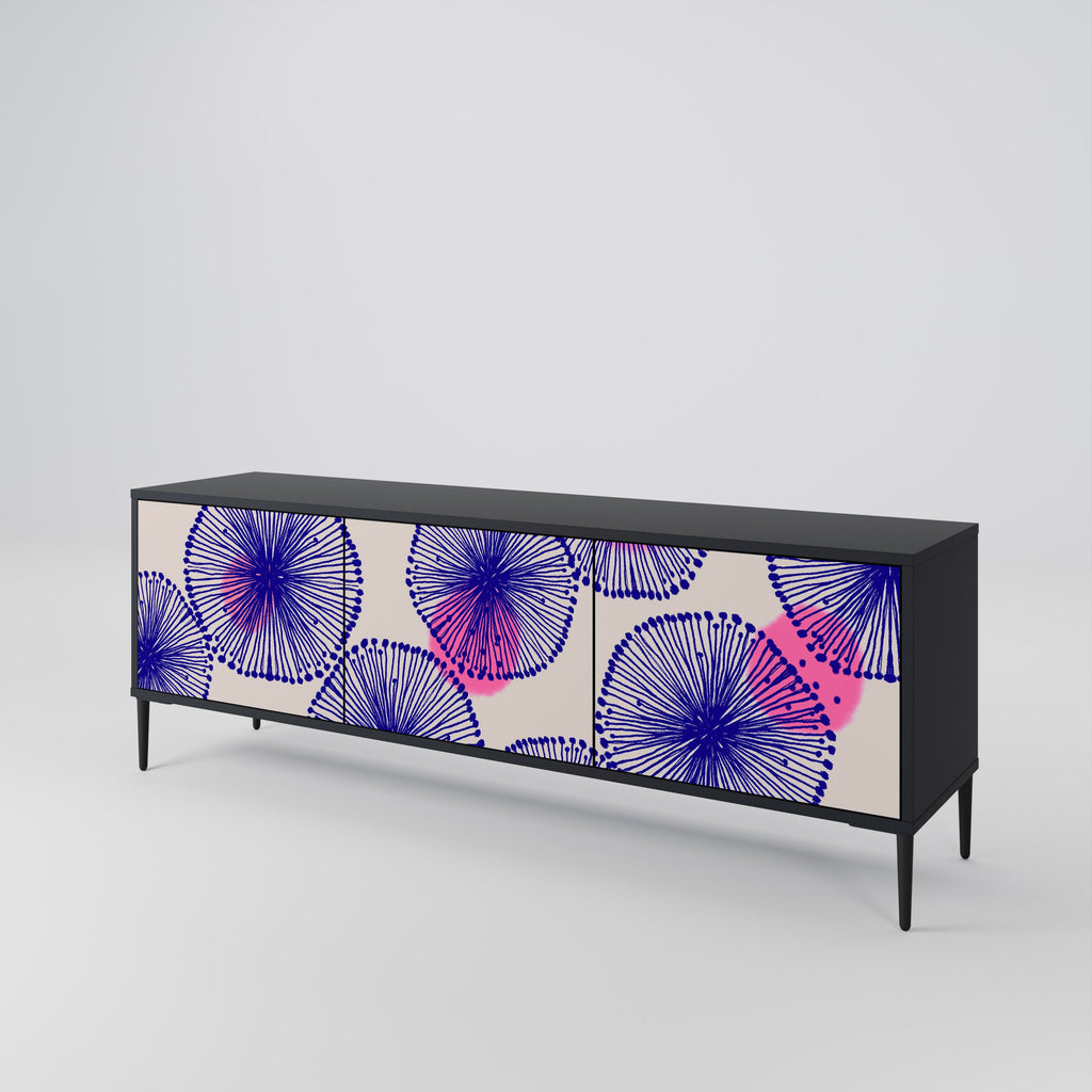 Meuble TV 3 portes MAGIC NATURE finition noire