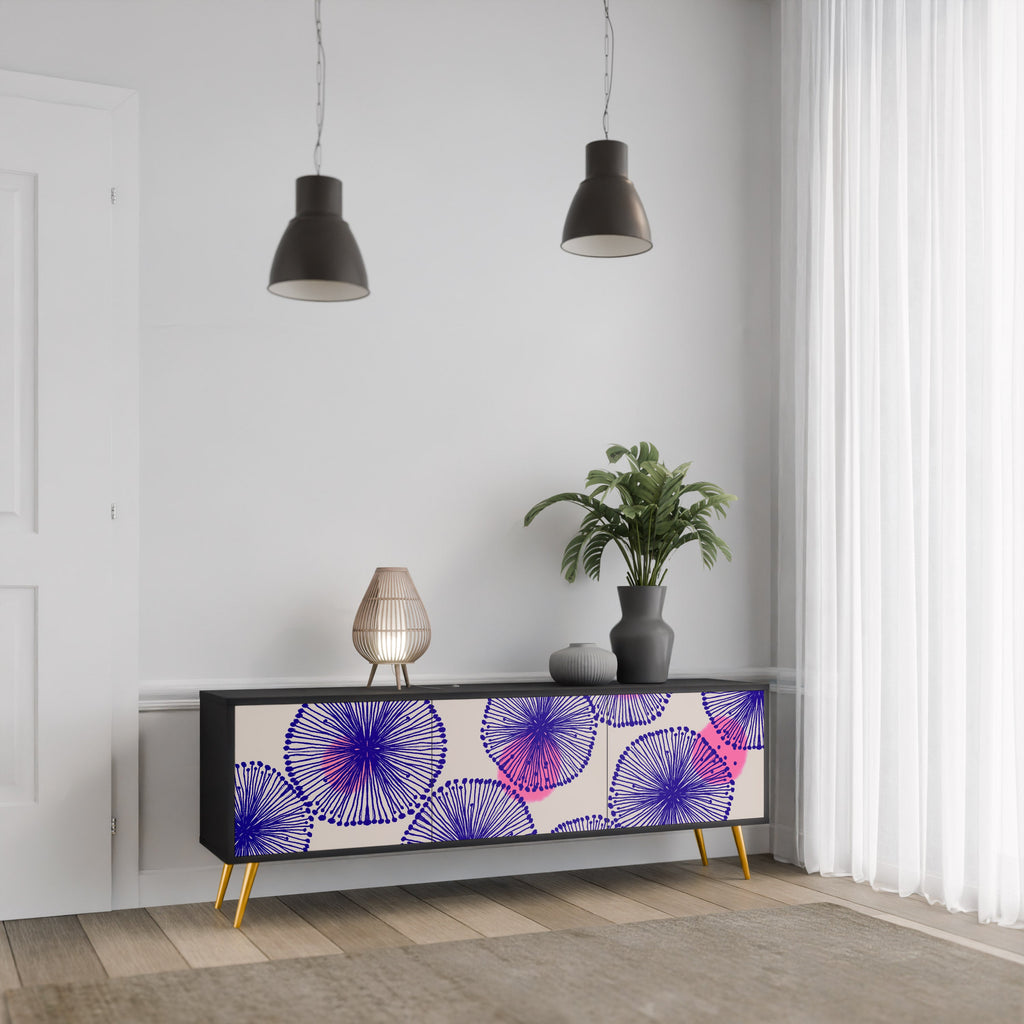 Meuble TV 3 portes MAGIC NATURE finition noire