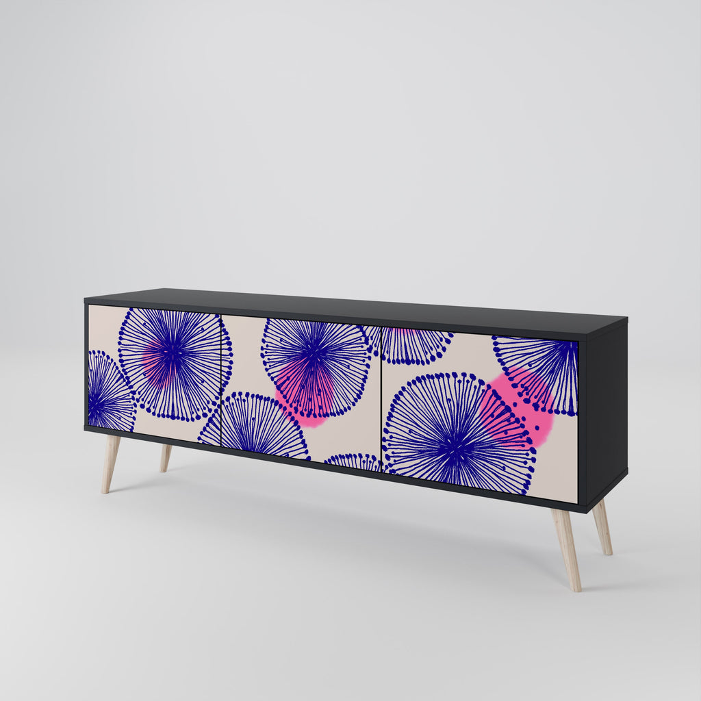 Meuble TV 3 portes MAGIC NATURE finition noire