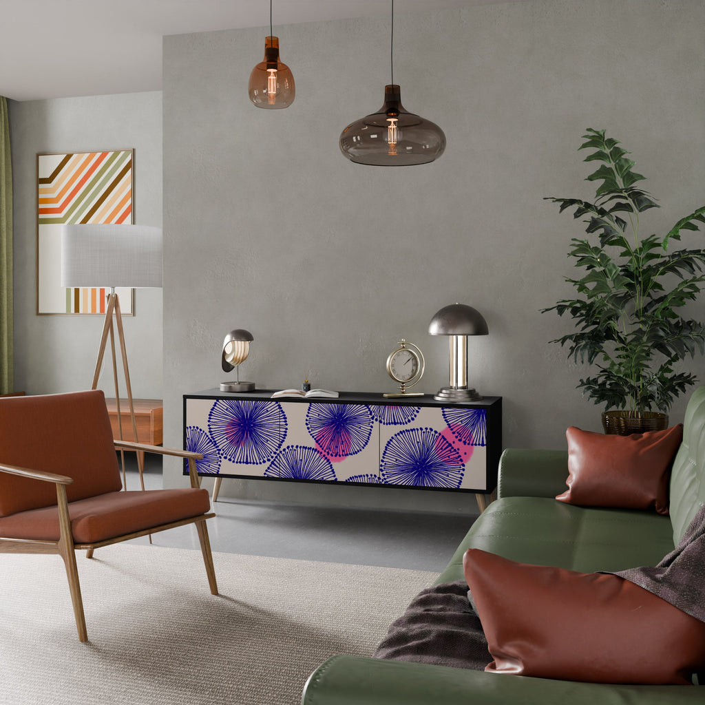 Meuble TV 3 portes MAGIC NATURE finition noire