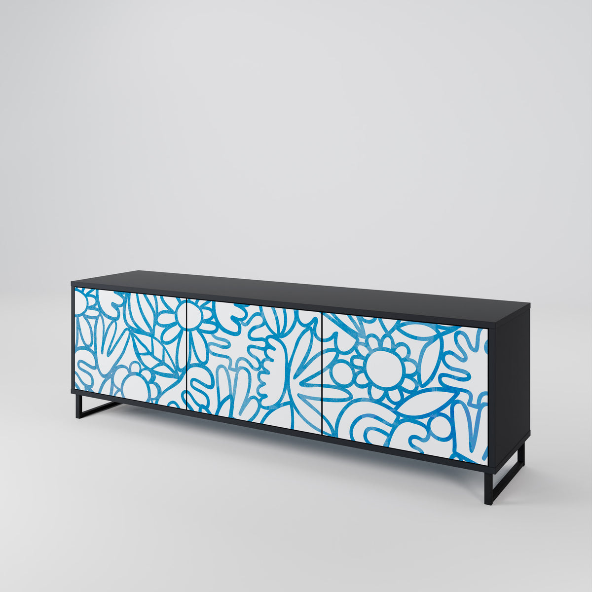 BLOOMY MORNING 3-Door TV Cabinet