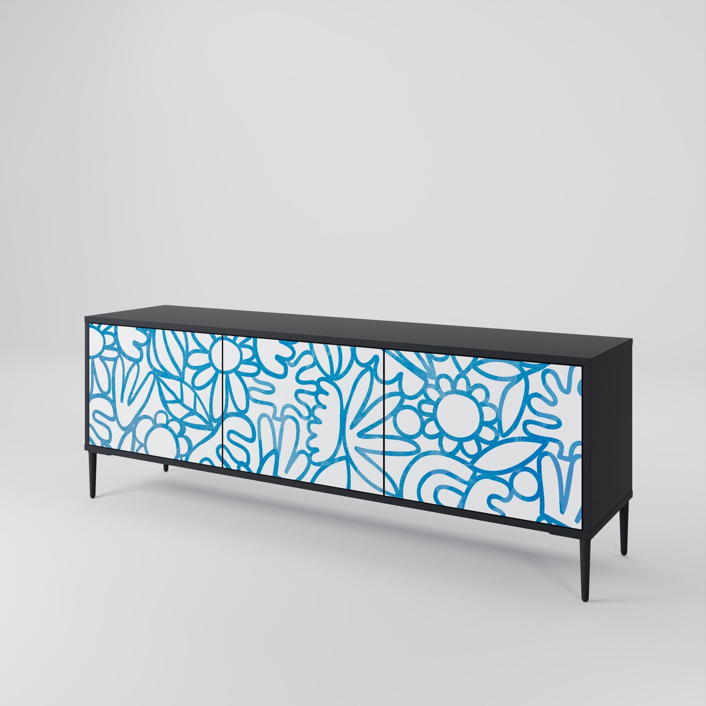 BLOOMY MORNING 3-Door TV Cabinet