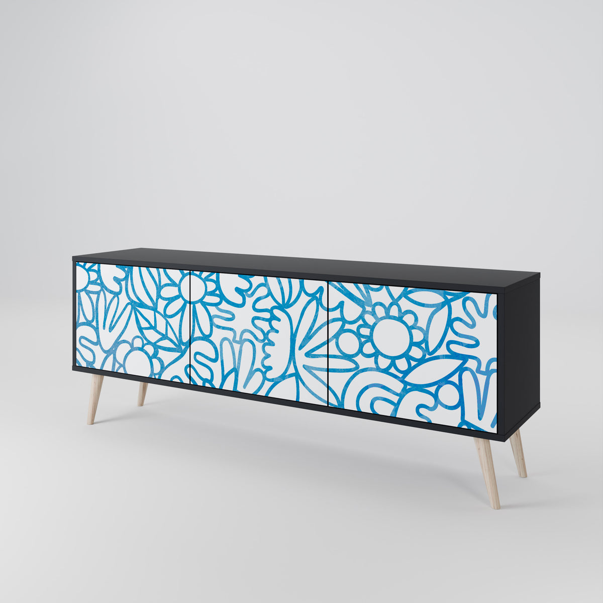 BLOOMY MORNING 3-Door TV Cabinet