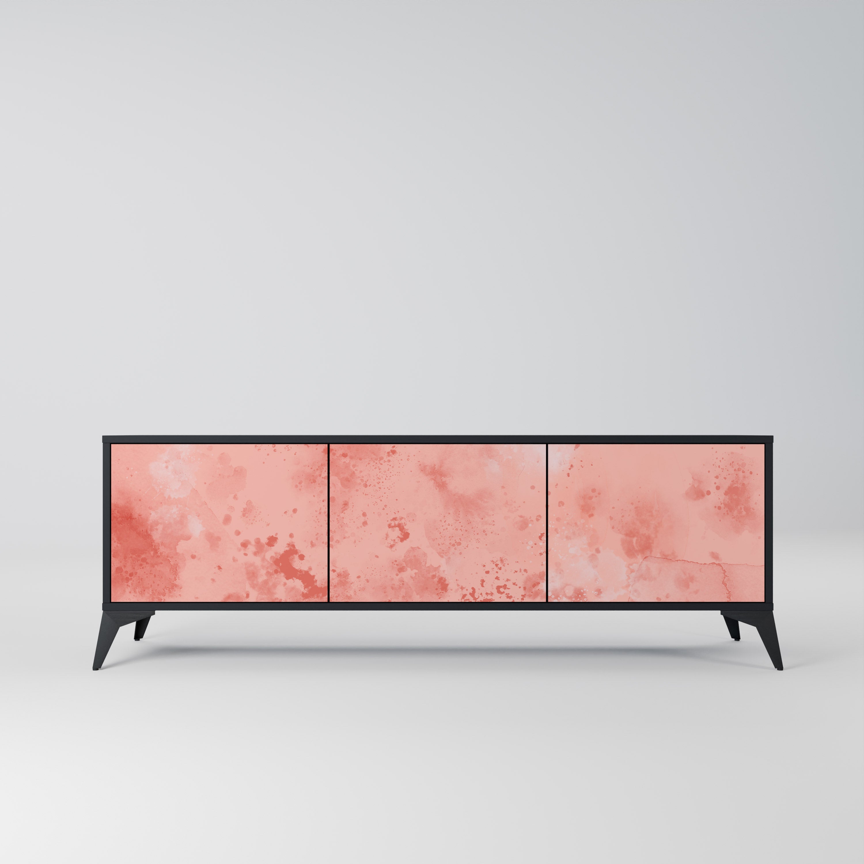 Meuble TV 3 portes CRANE DANCE finition noire