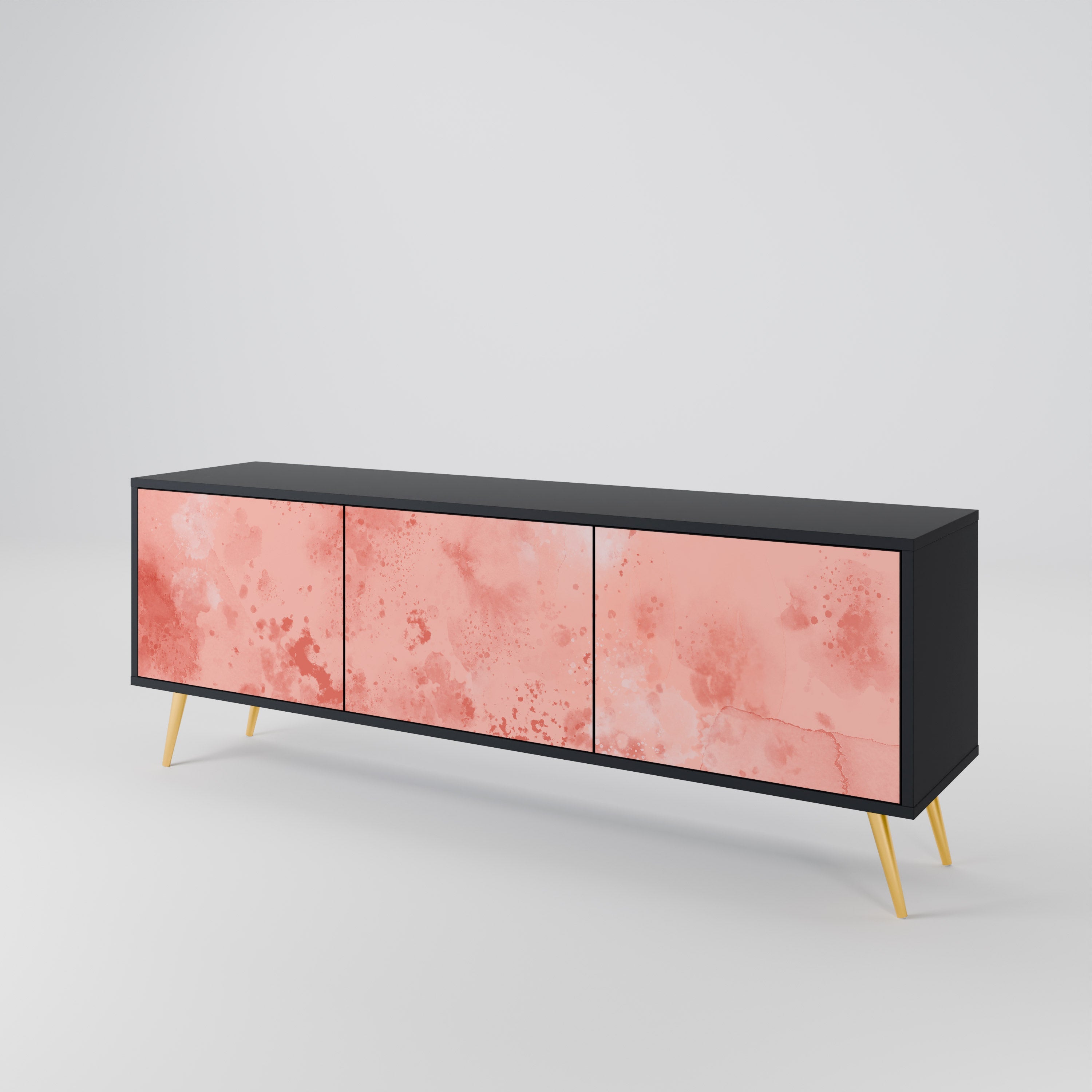 Meuble TV 3 portes CRANE DANCE finition noire