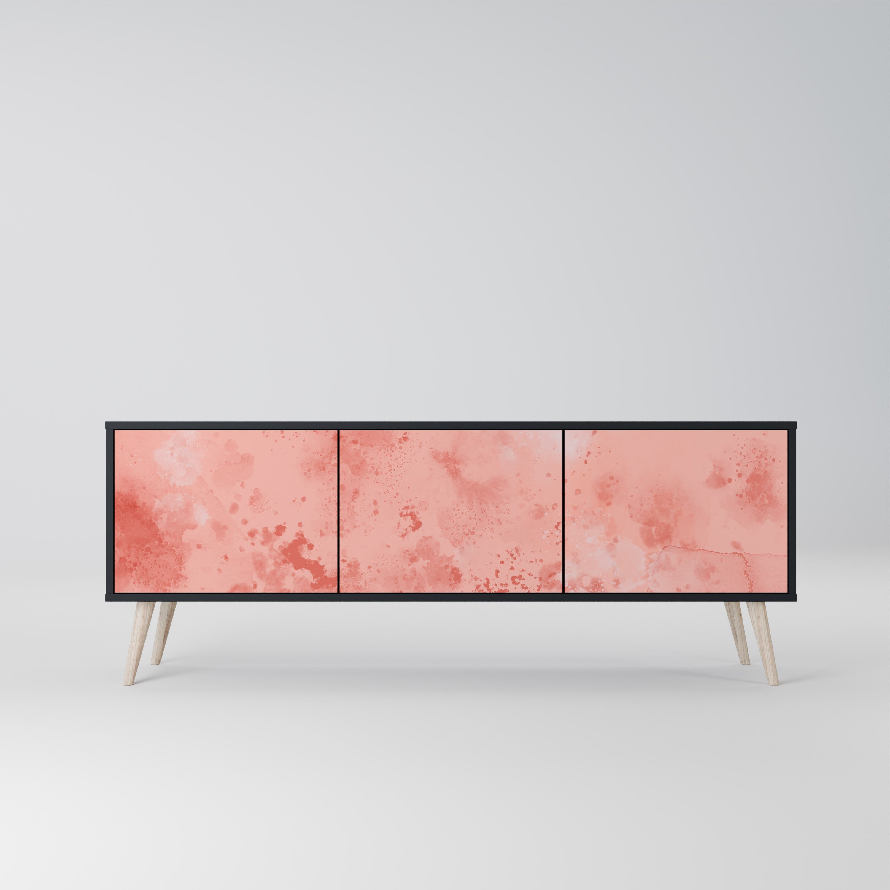 Meuble TV 3 portes CRANE DANCE finition noire