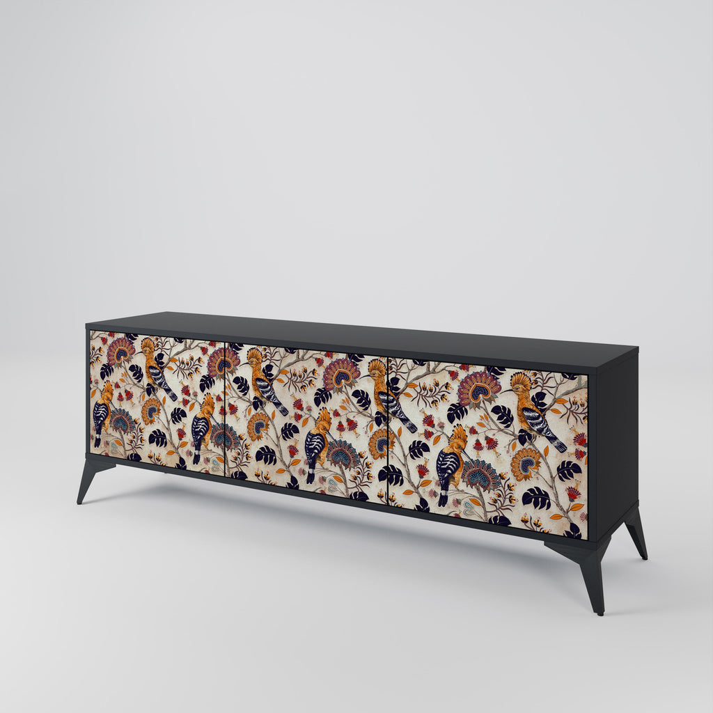 Meuble TV 3 portes EMINENT HOOPOE finition noire