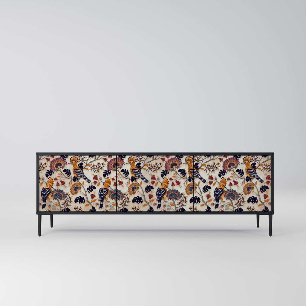 Meuble TV 3 portes EMINENT HOOPOE finition noire