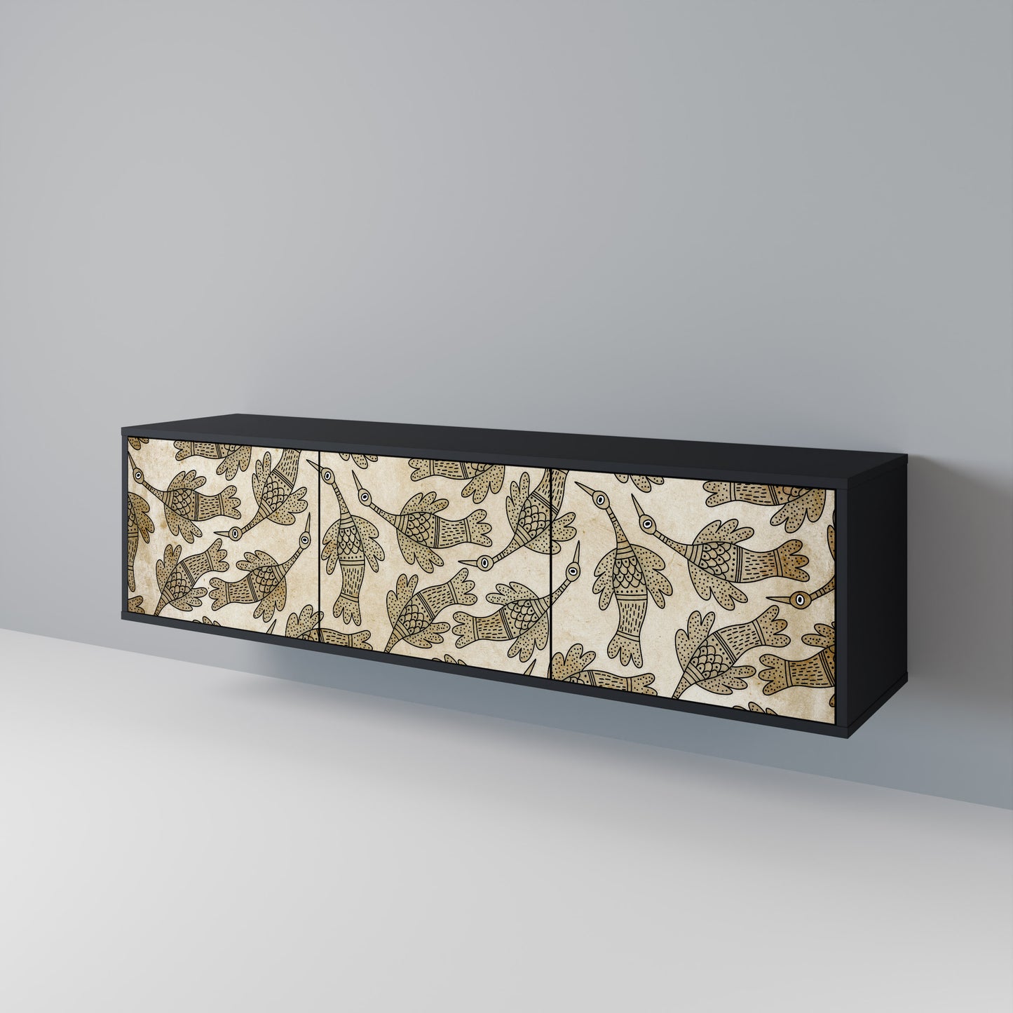 ALMONDINE SONGBIRD 3-Door TV Cabinet