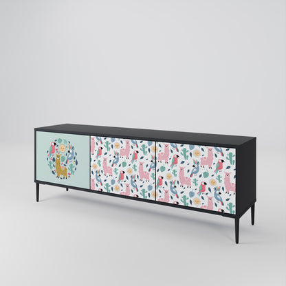 COLORFUL ALPACAS 3-Door TV Cabinet