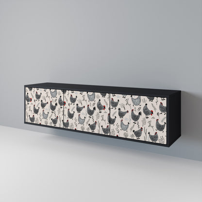 HAPPY HENS 3-Door TV Cabinet