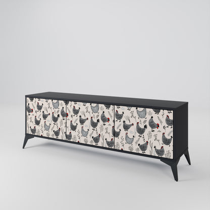 HAPPY HENS 3-Door TV Cabinet
