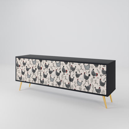HAPPY HENS 3-Door TV Cabinet