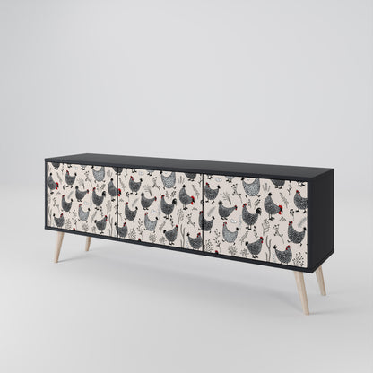 HAPPY HENS 3-Door TV Cabinet