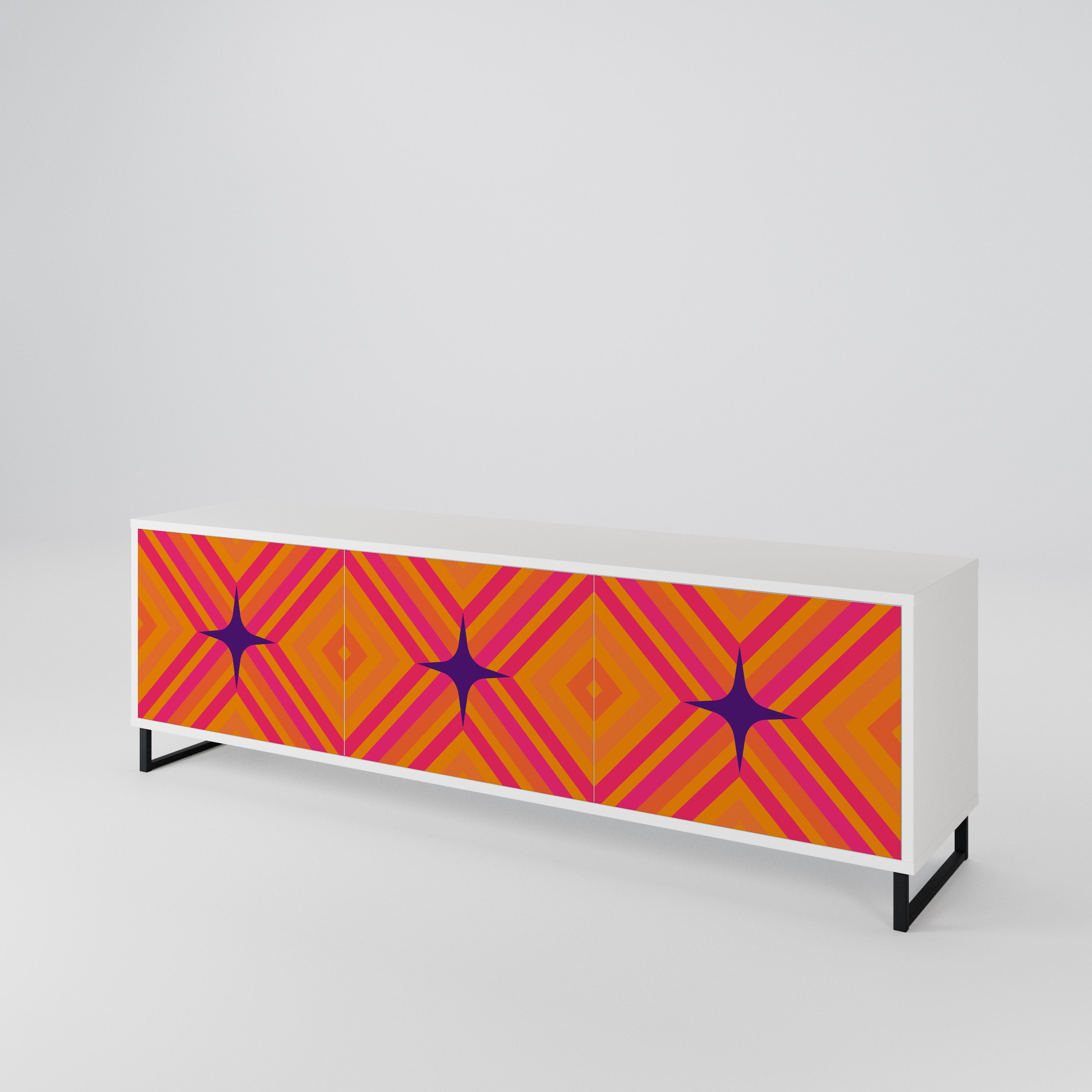 GEOMETRIC BRILLIANCE 3-Door TV Cabinet