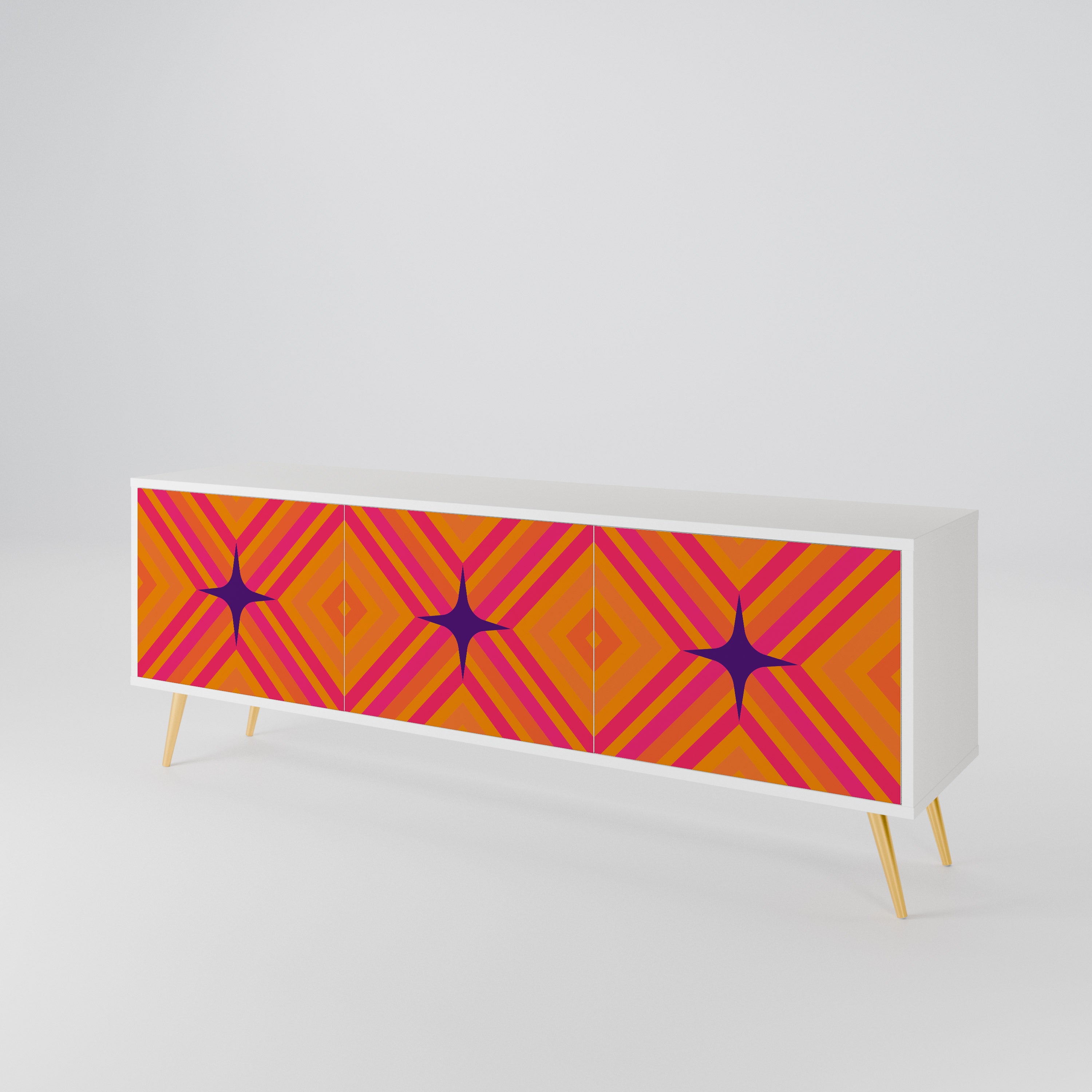 GEOMETRIC BRILLIANCE 3-Door TV Cabinet