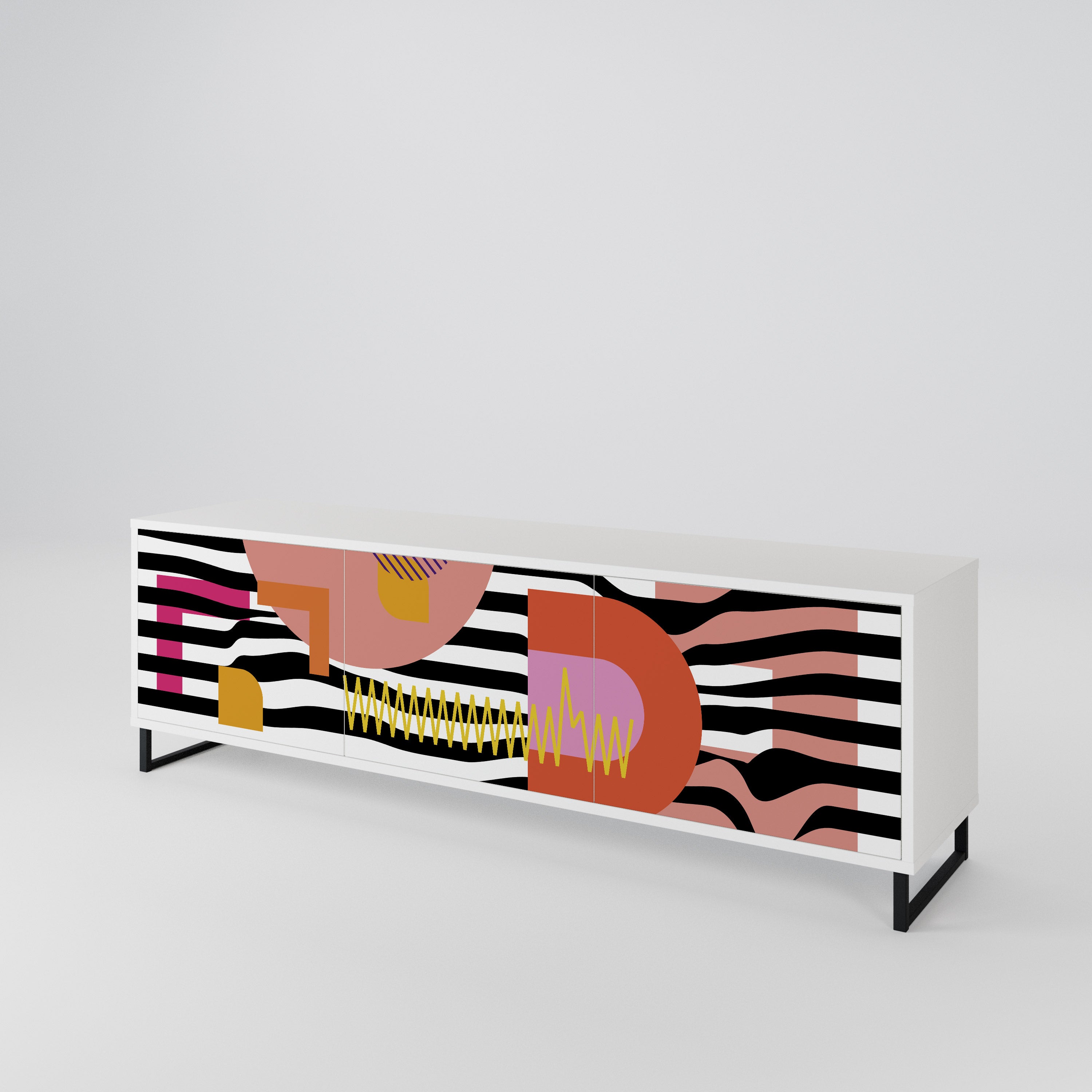 CHROMATIC ABSTRACT 3-Door TV Cabinet