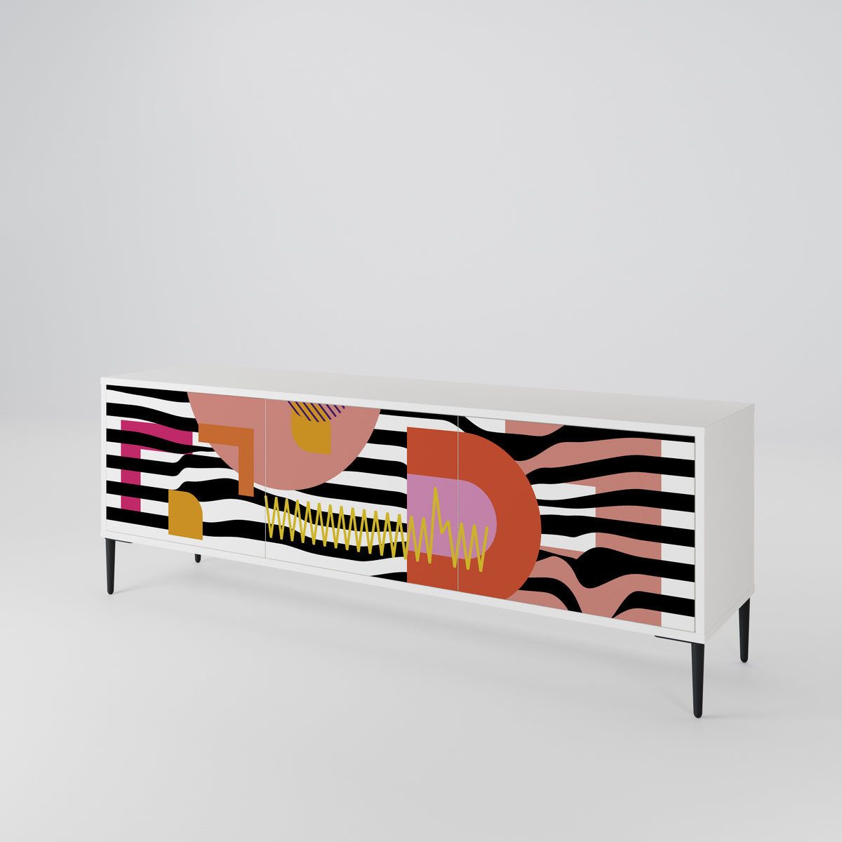 CHROMATIC ABSTRACT 3-Door TV Cabinet