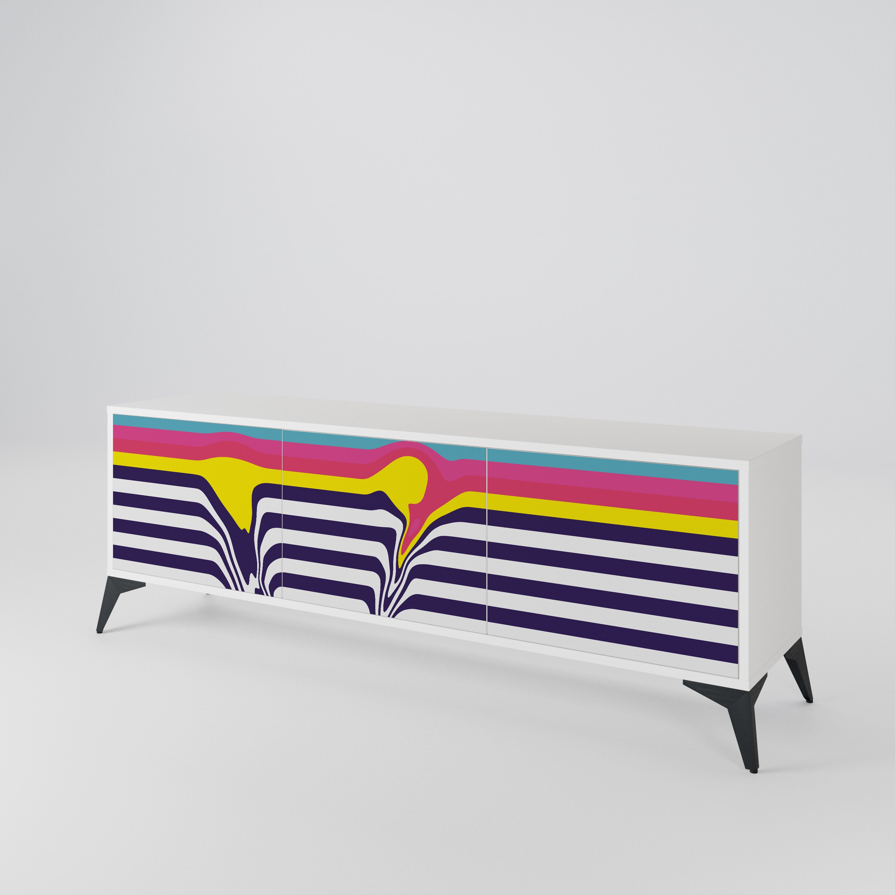 COLORFUL DIVERSION 3-Door TV Cabinet
