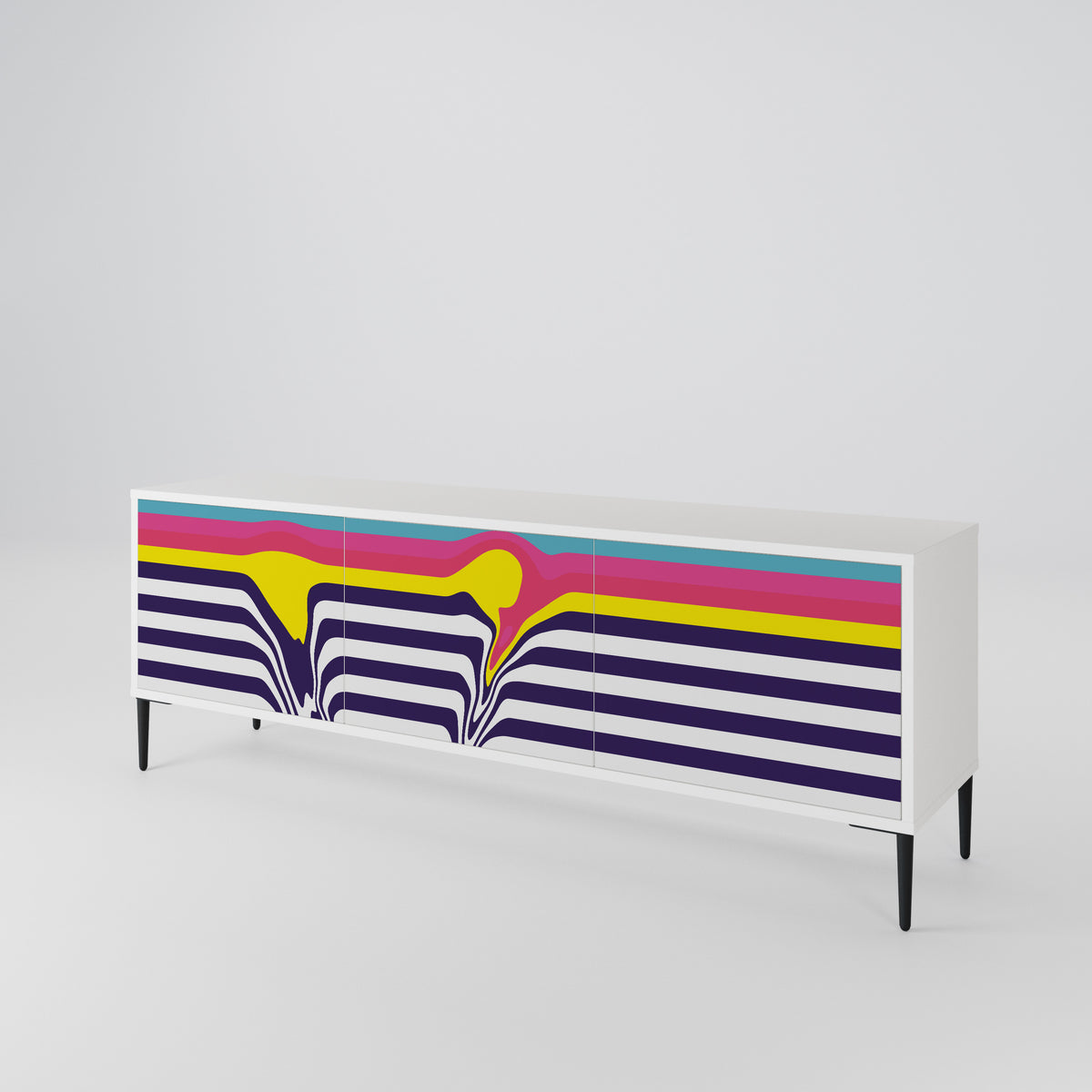 COLORFUL DIVERSION 3-Door TV Cabinet