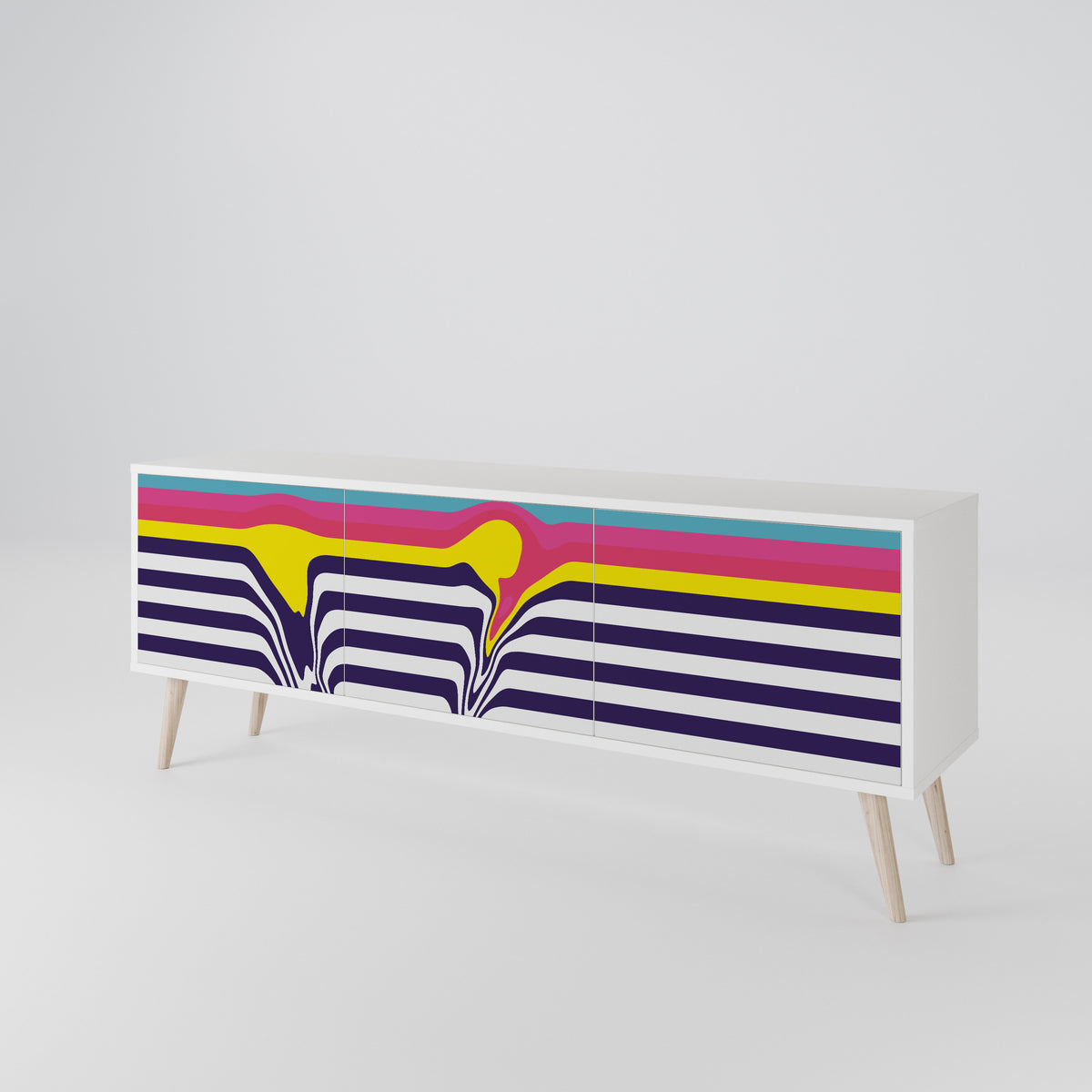 COLORFUL DIVERSION 3-Door TV Cabinet
