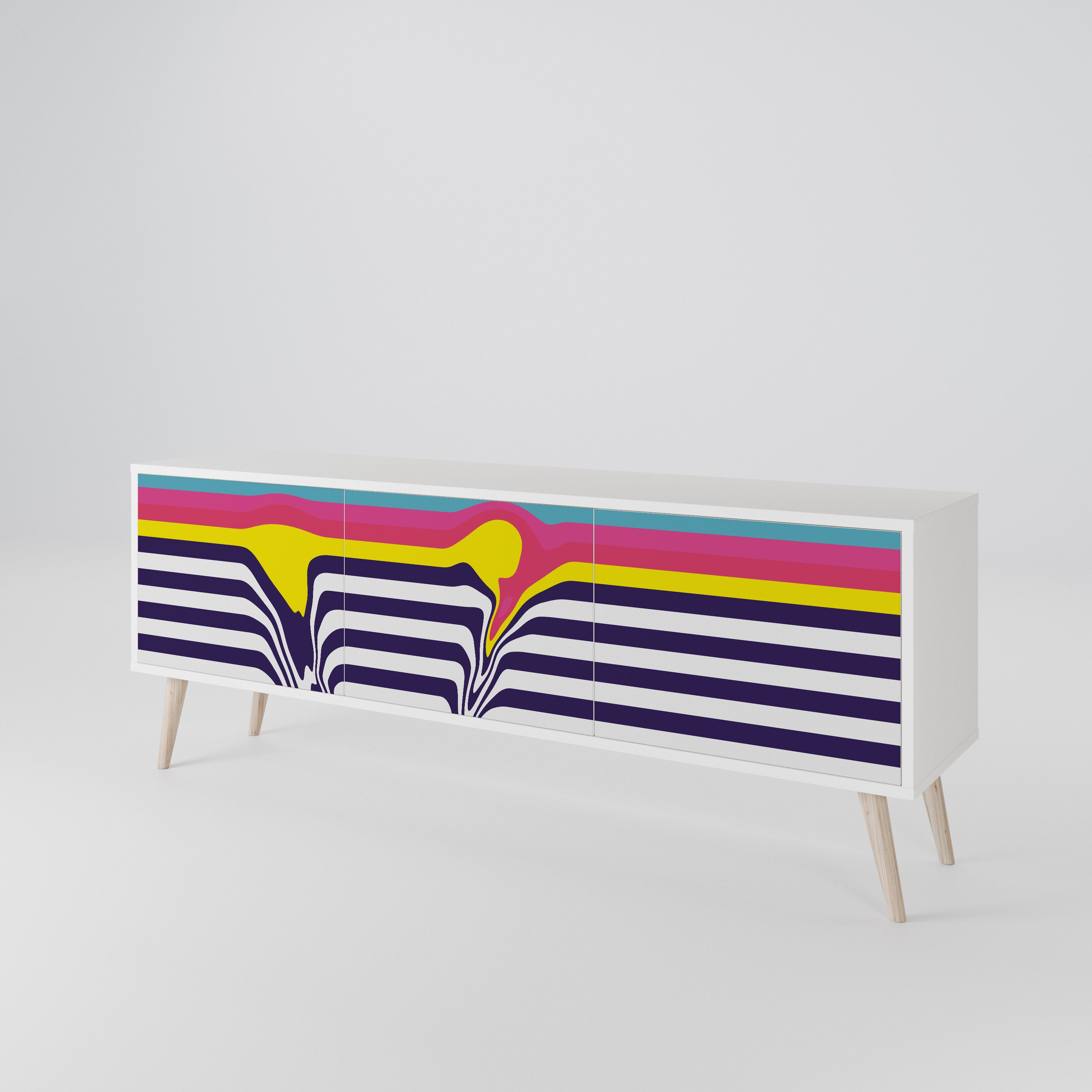 COLORFUL DIVERSION 3-Door TV Cabinet