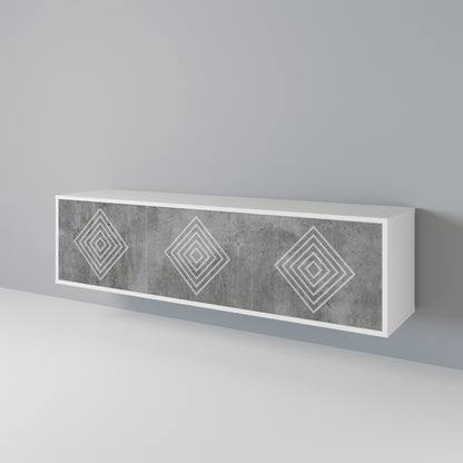 POLYGONAL ARTISTRY 3-Door TV Cabinet