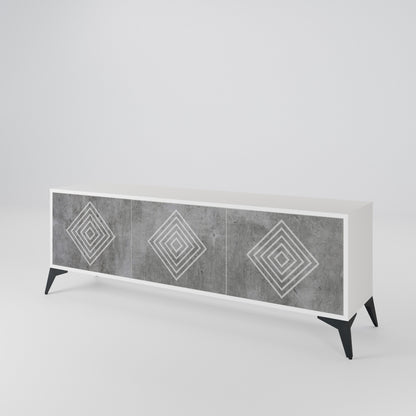 POLYGONAL ARTISTRY 3-Door TV Cabinet