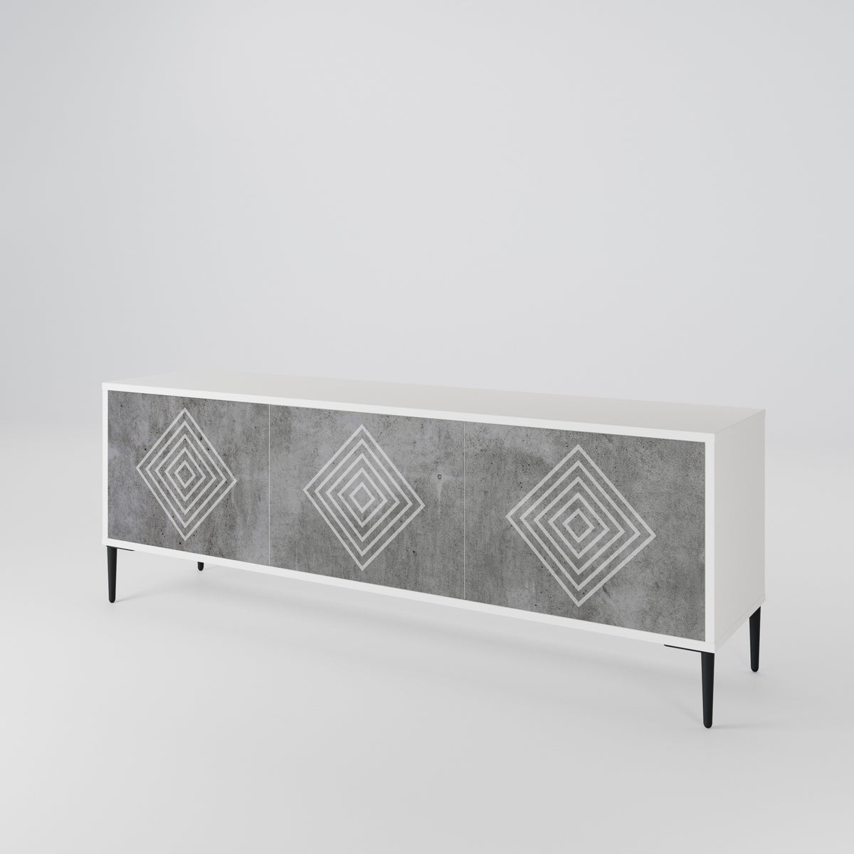POLYGONAL ARTISTRY 3-Door TV Cabinet