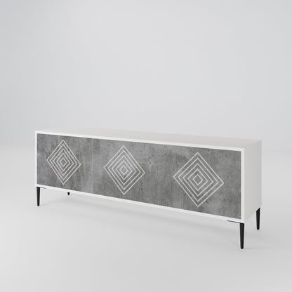 POLYGONAL ARTISTRY 3-Door TV Cabinet